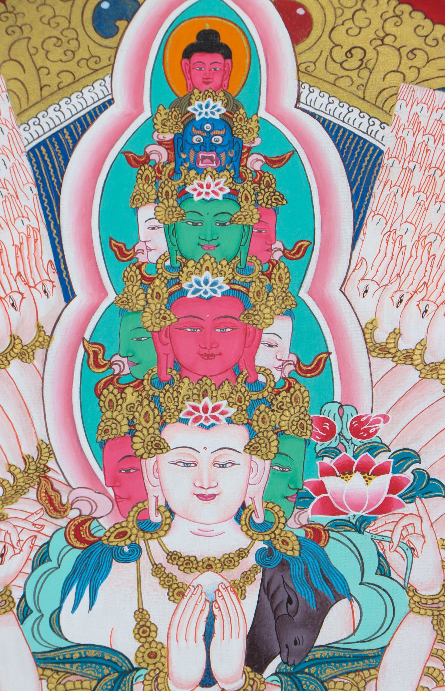 Avalokiteshvara Thangka Painting for meditation practices.