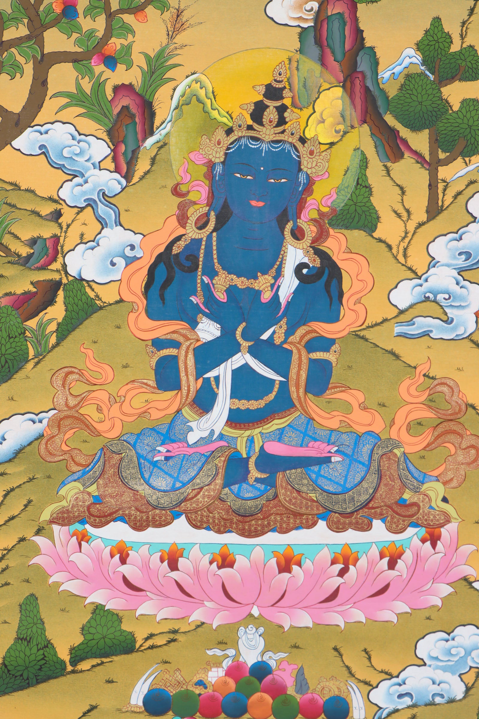 Bajradhara Thangka for wall decor and meditation .