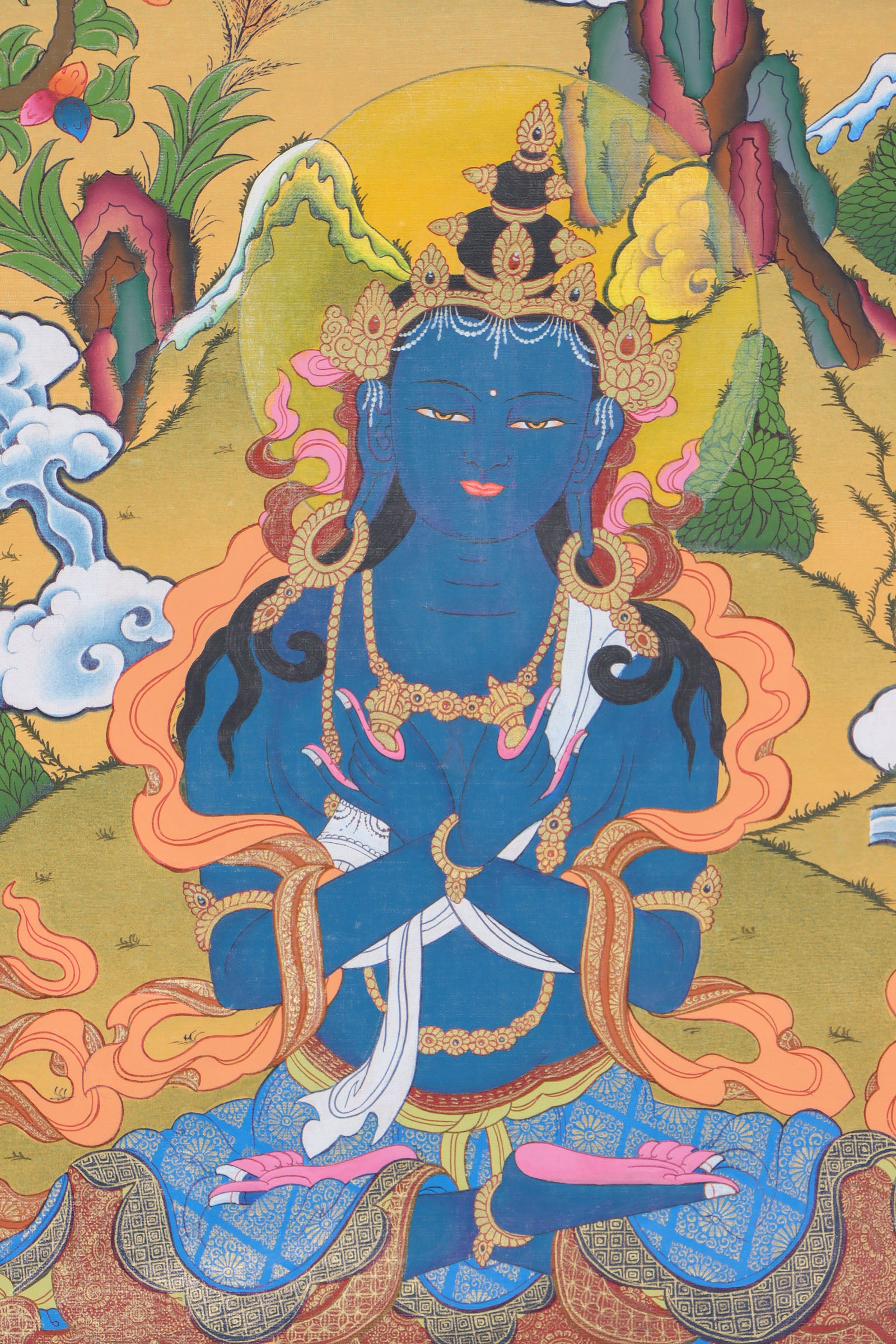 Bajradhara Thangka for wall decor and meditation .
