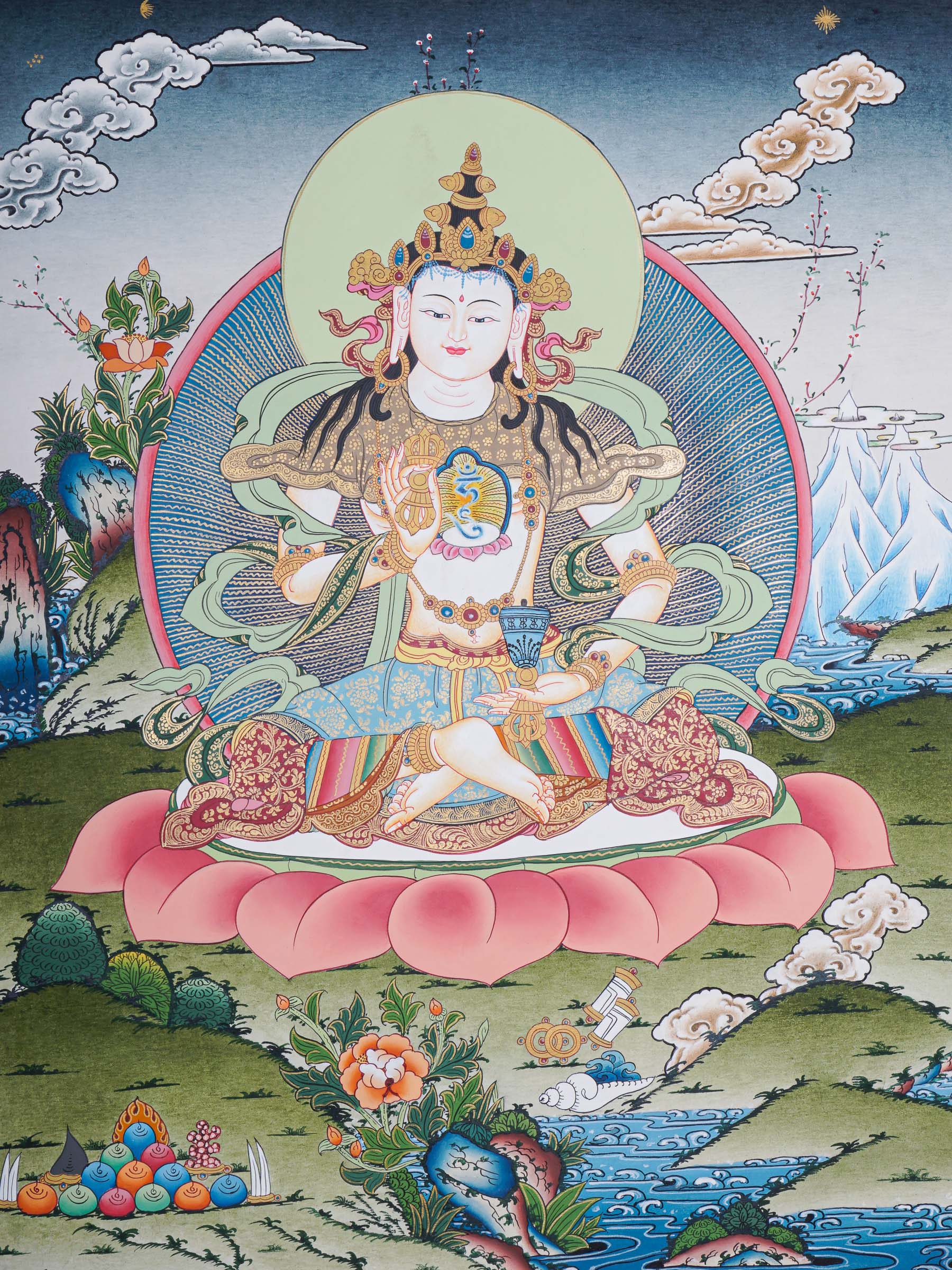 Vajrasattva Thangka Painting