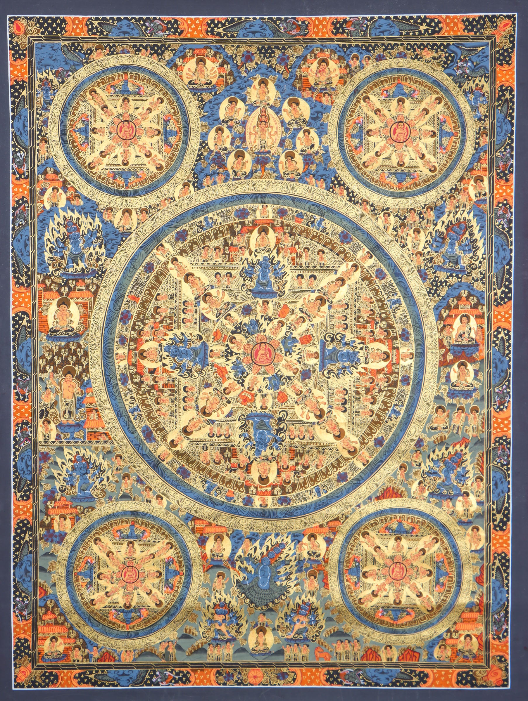 Buddha Mandala Thangka for meditation and prayer .