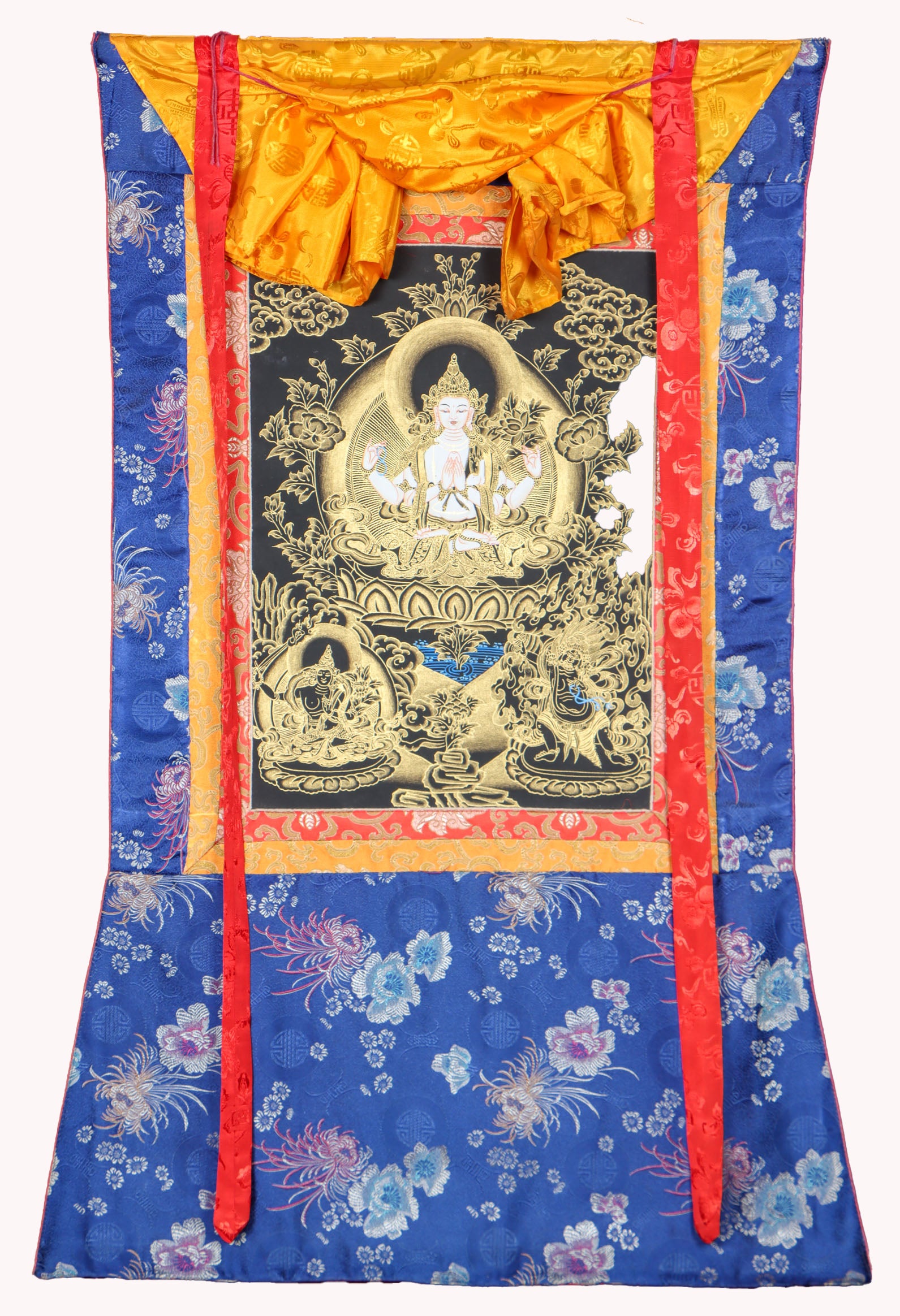 Chengresi Brocade Thangka for meditation.