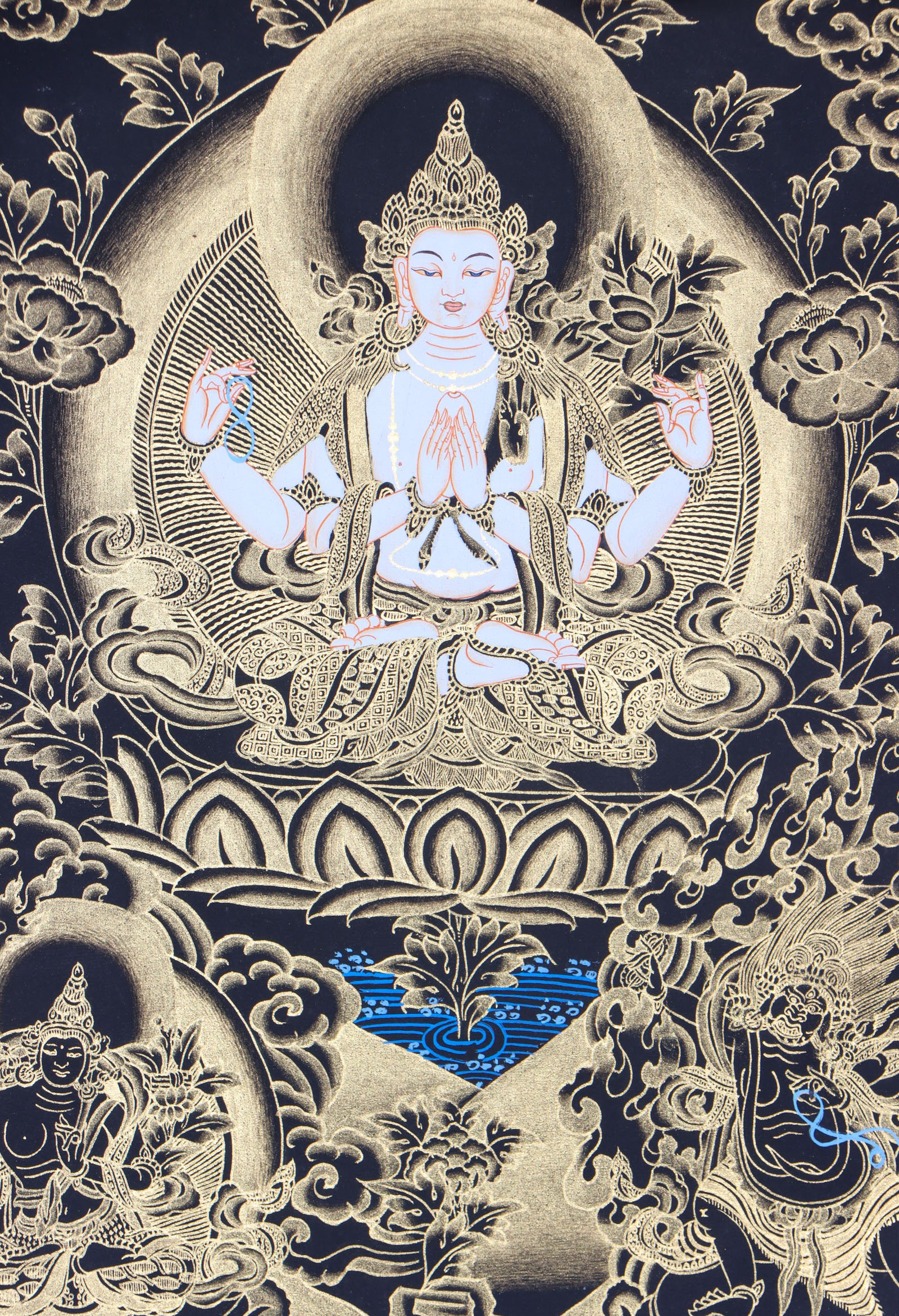 Chengresi Brocade Thangka for meditation.