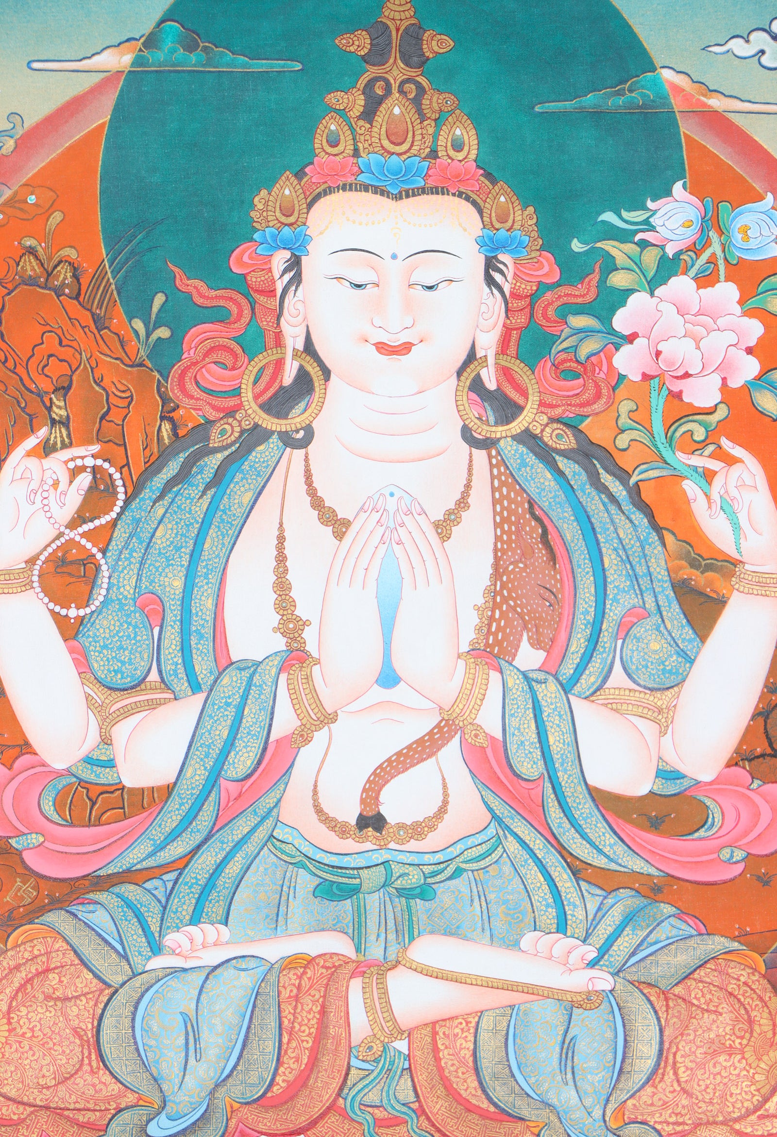 Chengresi Thangka Painting for meditation.