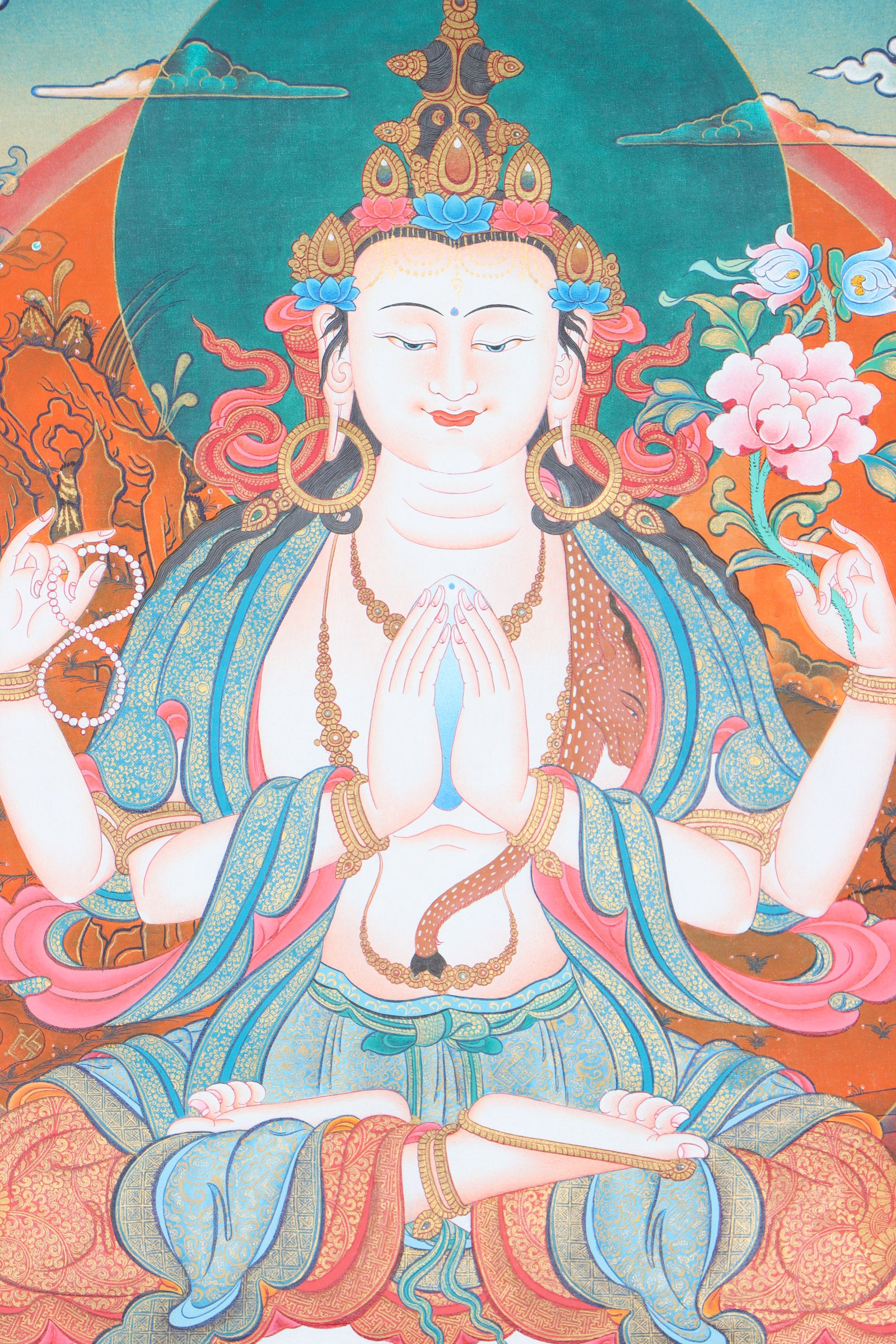 Chengresi Thangka Painting for meditation.