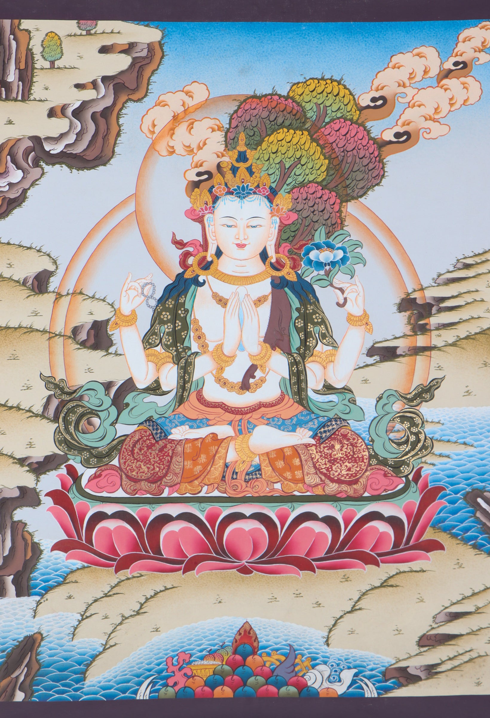 Chengresi Thangka Painting for prayer and devotion.