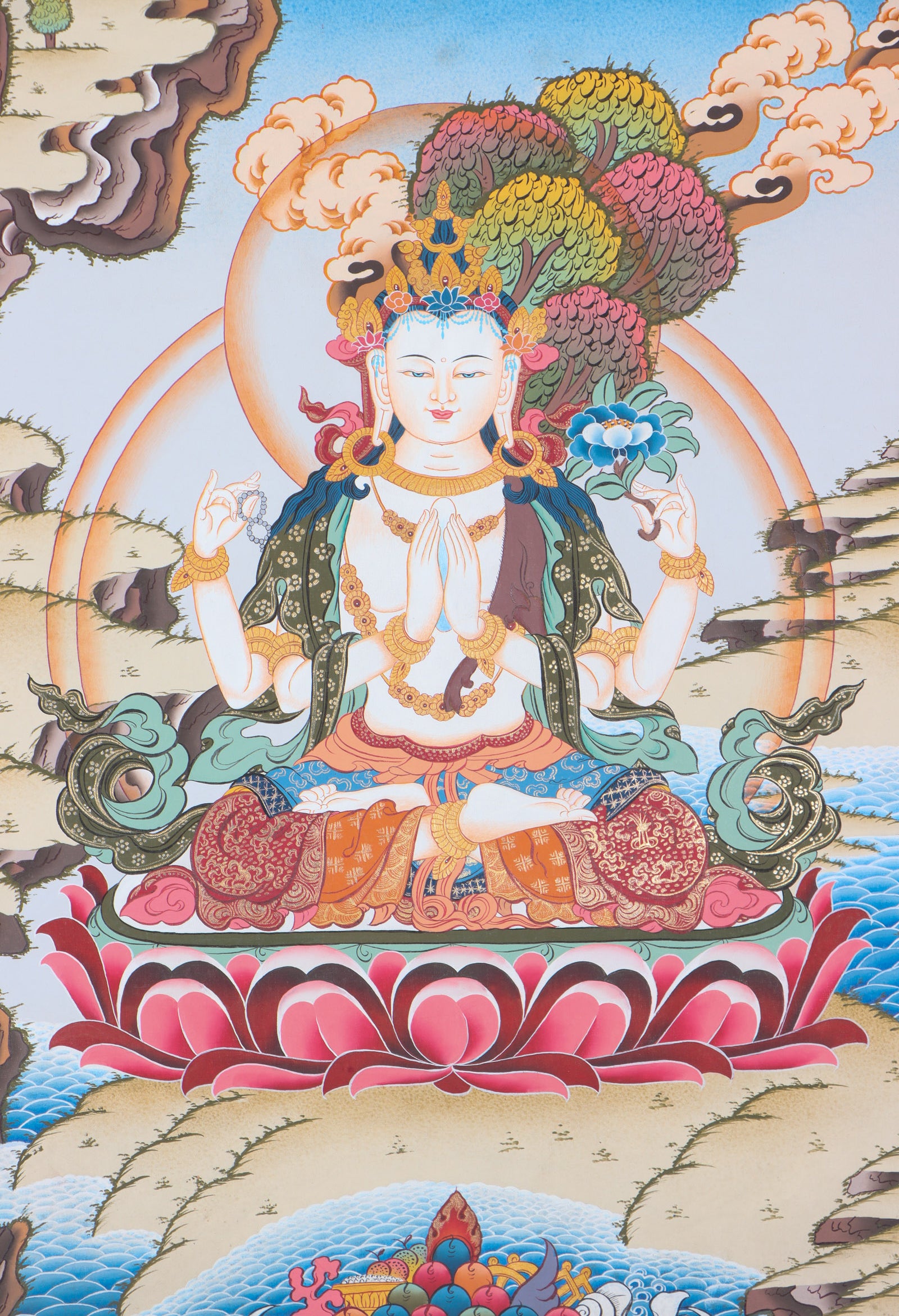 Chengresi Thangka Painting for prayer and devotion.
