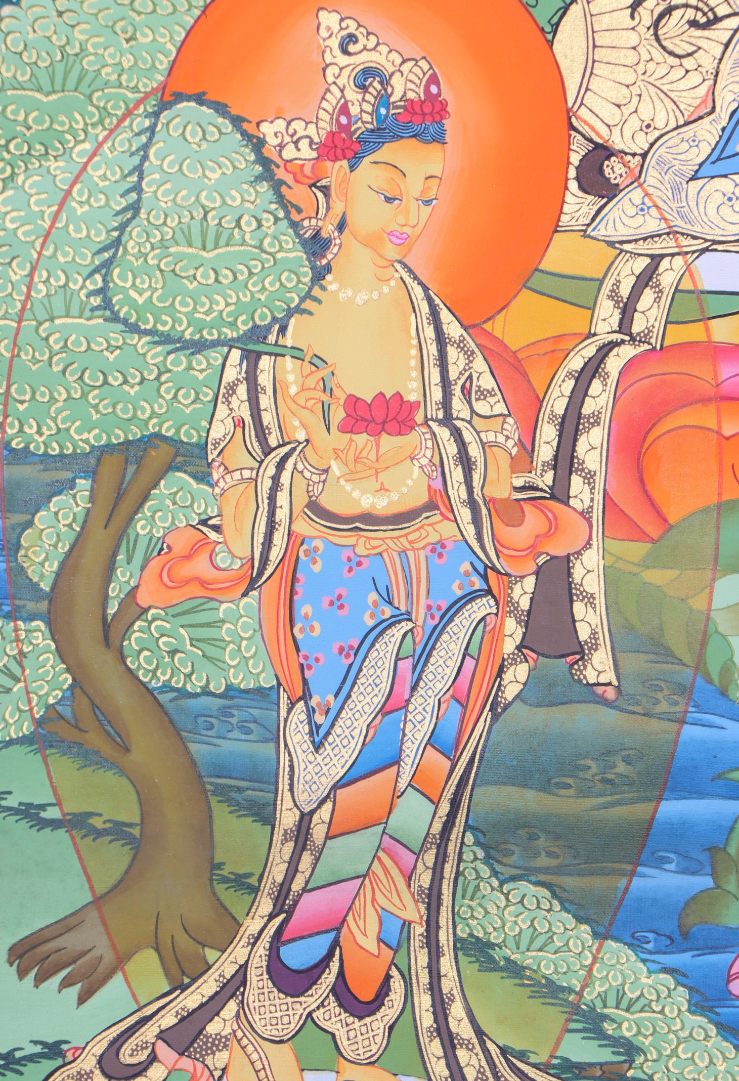 Chengresi Thangka Painting - Handpainted Art