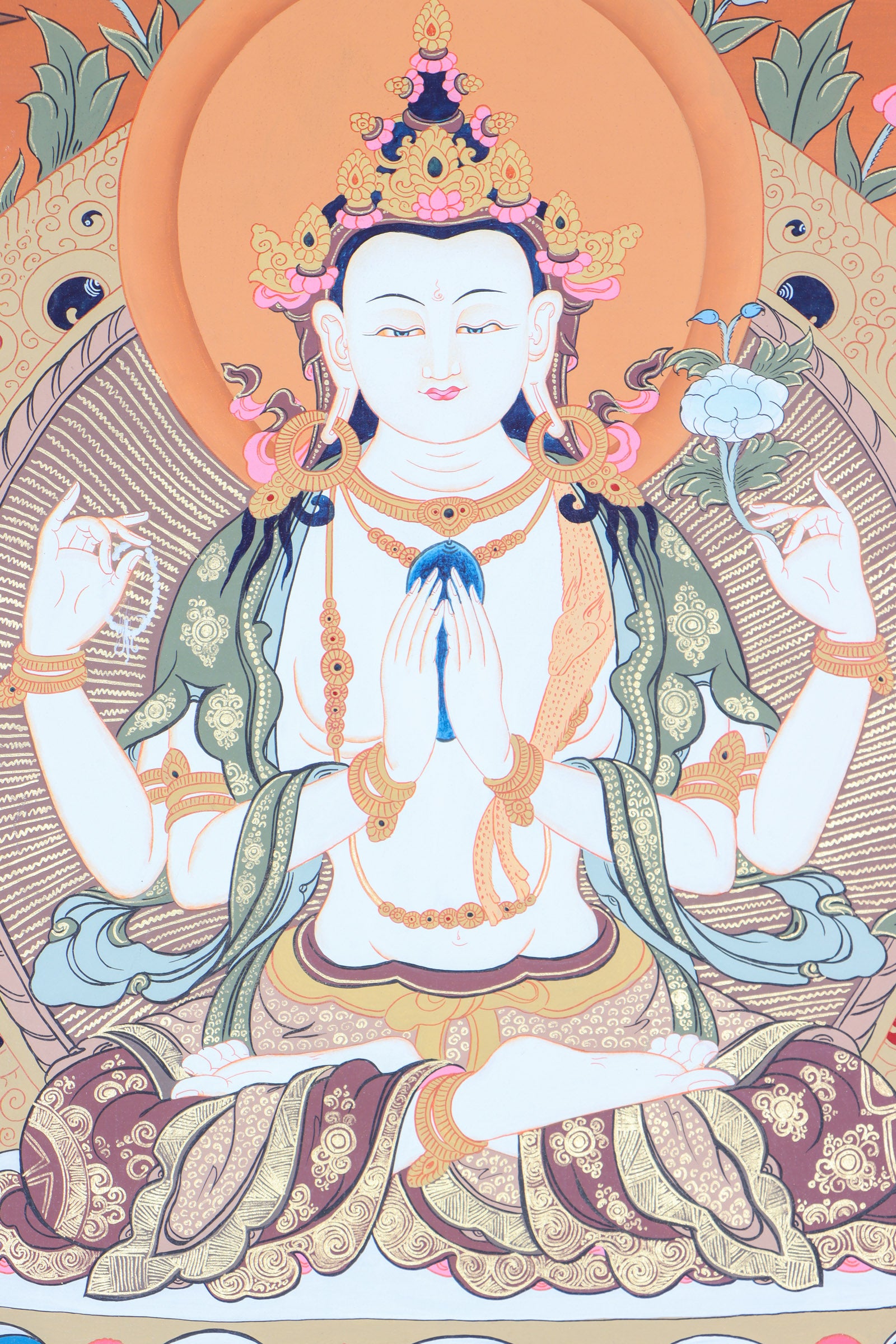 Chengresi Thangka Painting for meditation.
