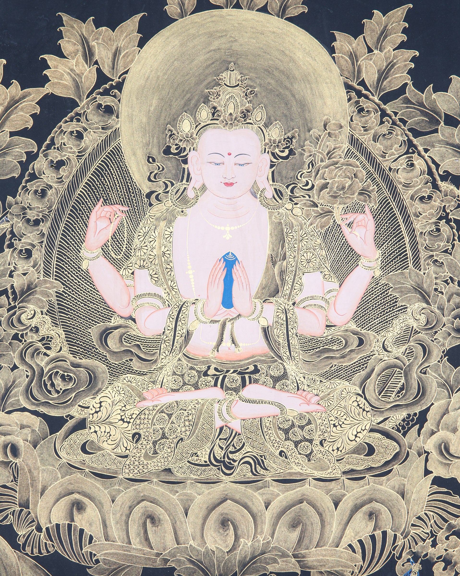 Chengresi Thangka Painting for wall decor.