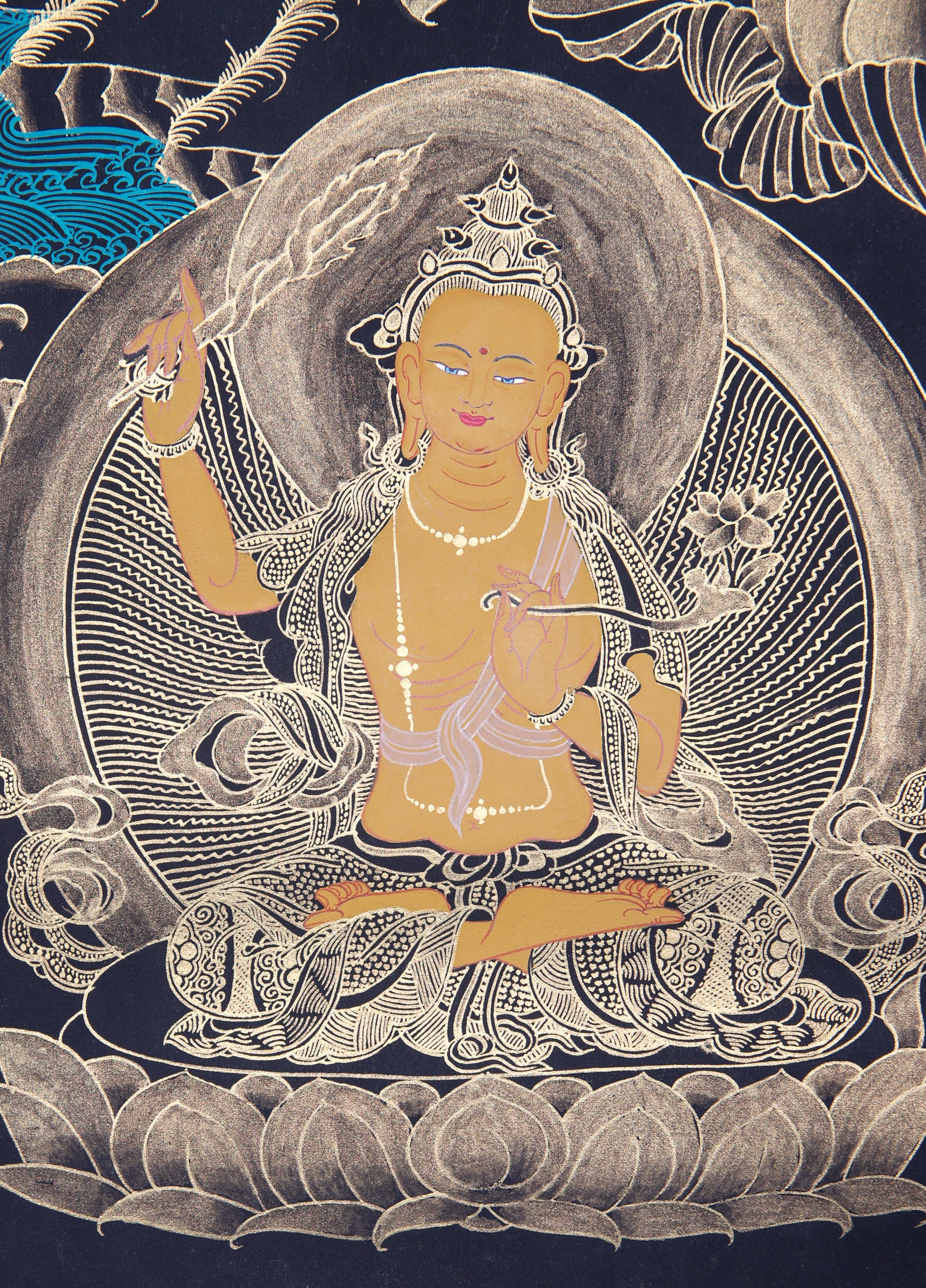 Chengresi Thangka Painting for wall decor.