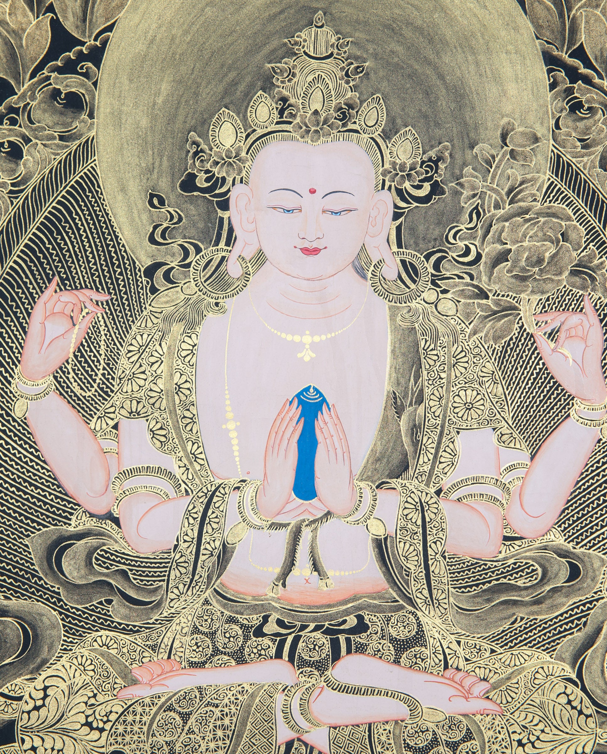 Chengresi Thangka Painting for wall decor.