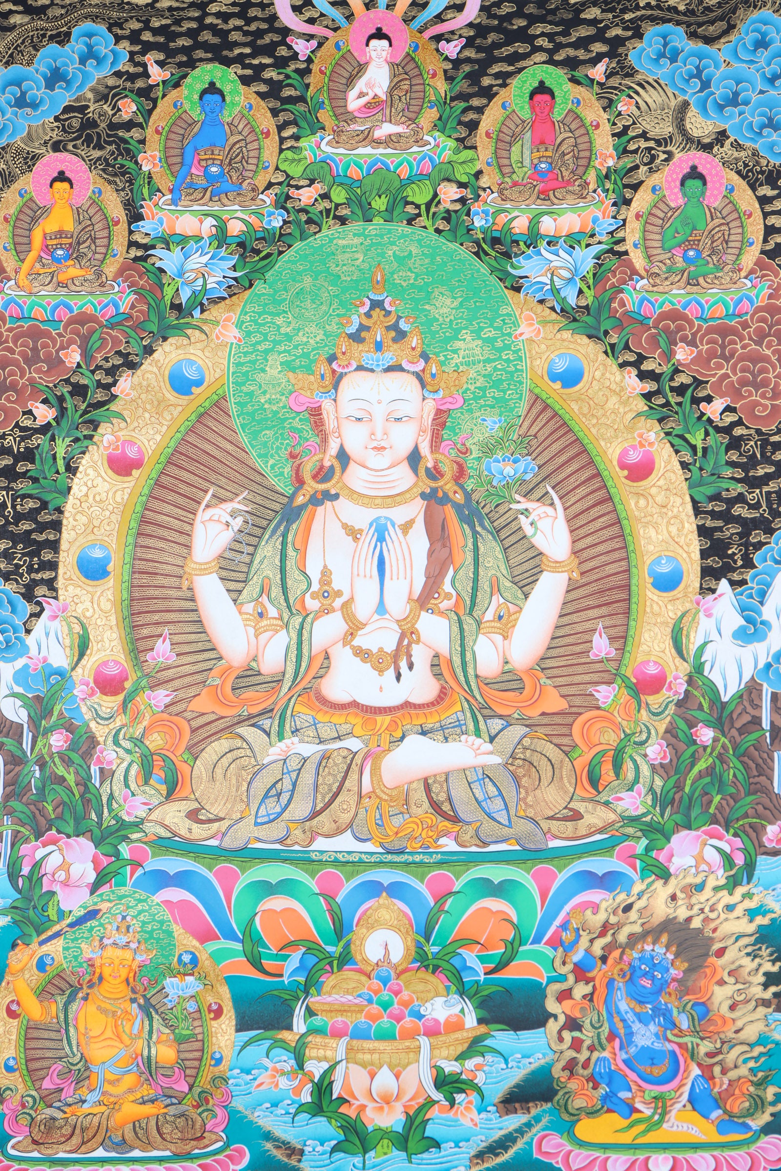 Chengresi Thangka Painting for prayer.