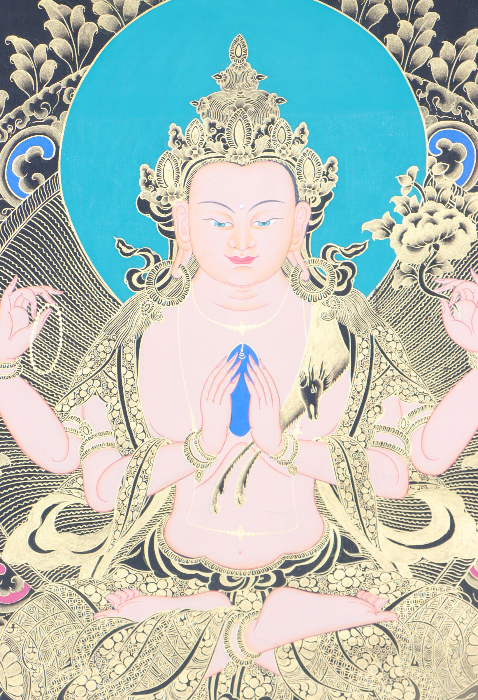 Chengresi Thangka Painting for meditation.
