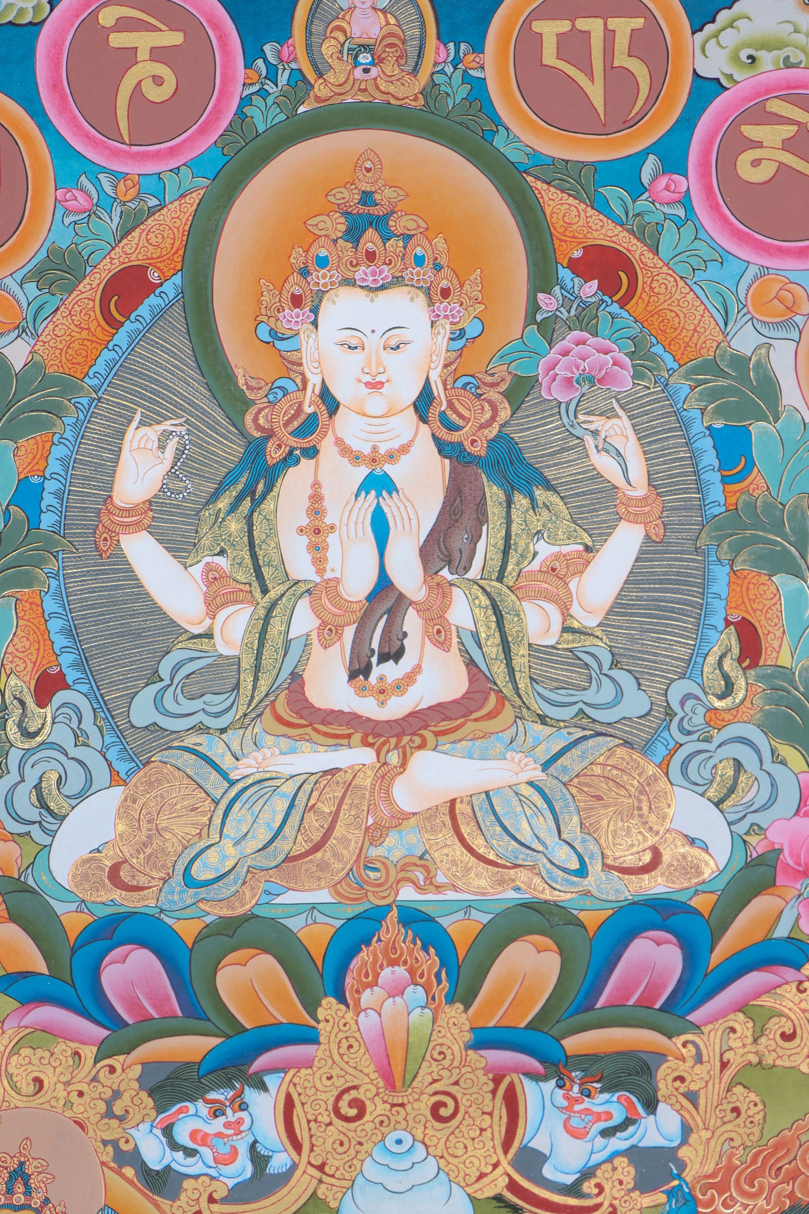 Chengresi Thangka Painting for prayer and devotion.
