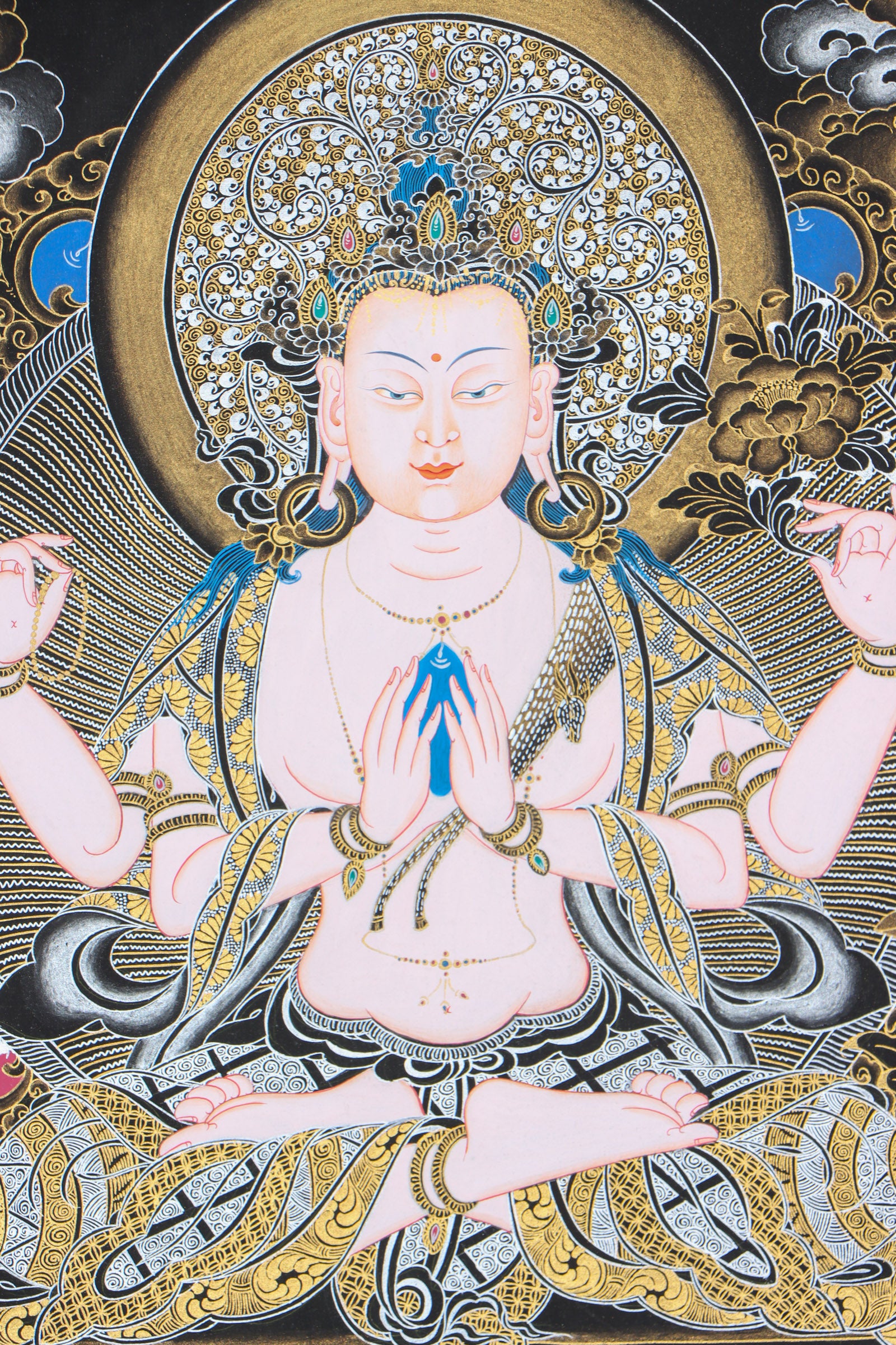 Chengresi Thangka Painting for wall hanging decor.