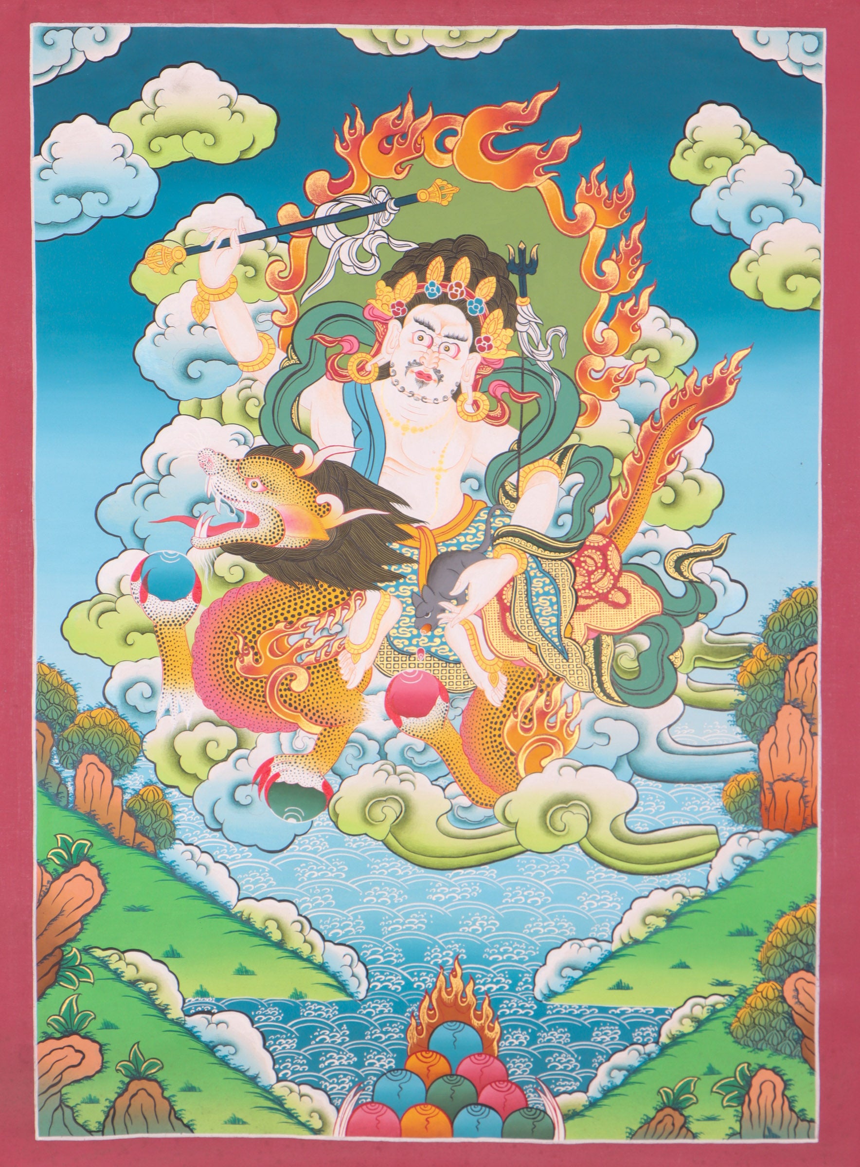 Zambala Thangka Painting for wall decor.