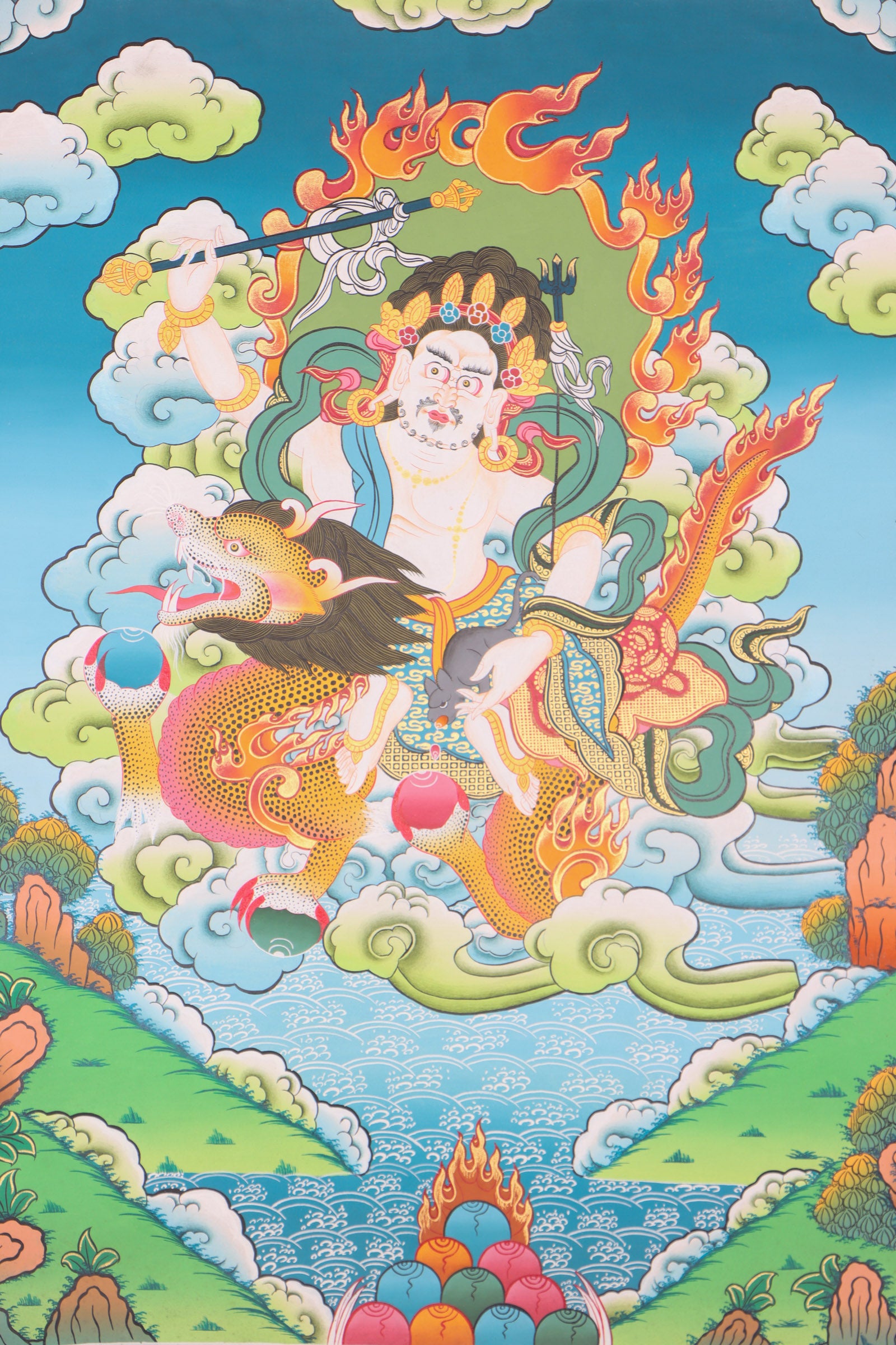 Zambala Thangka Painting for wall decor.