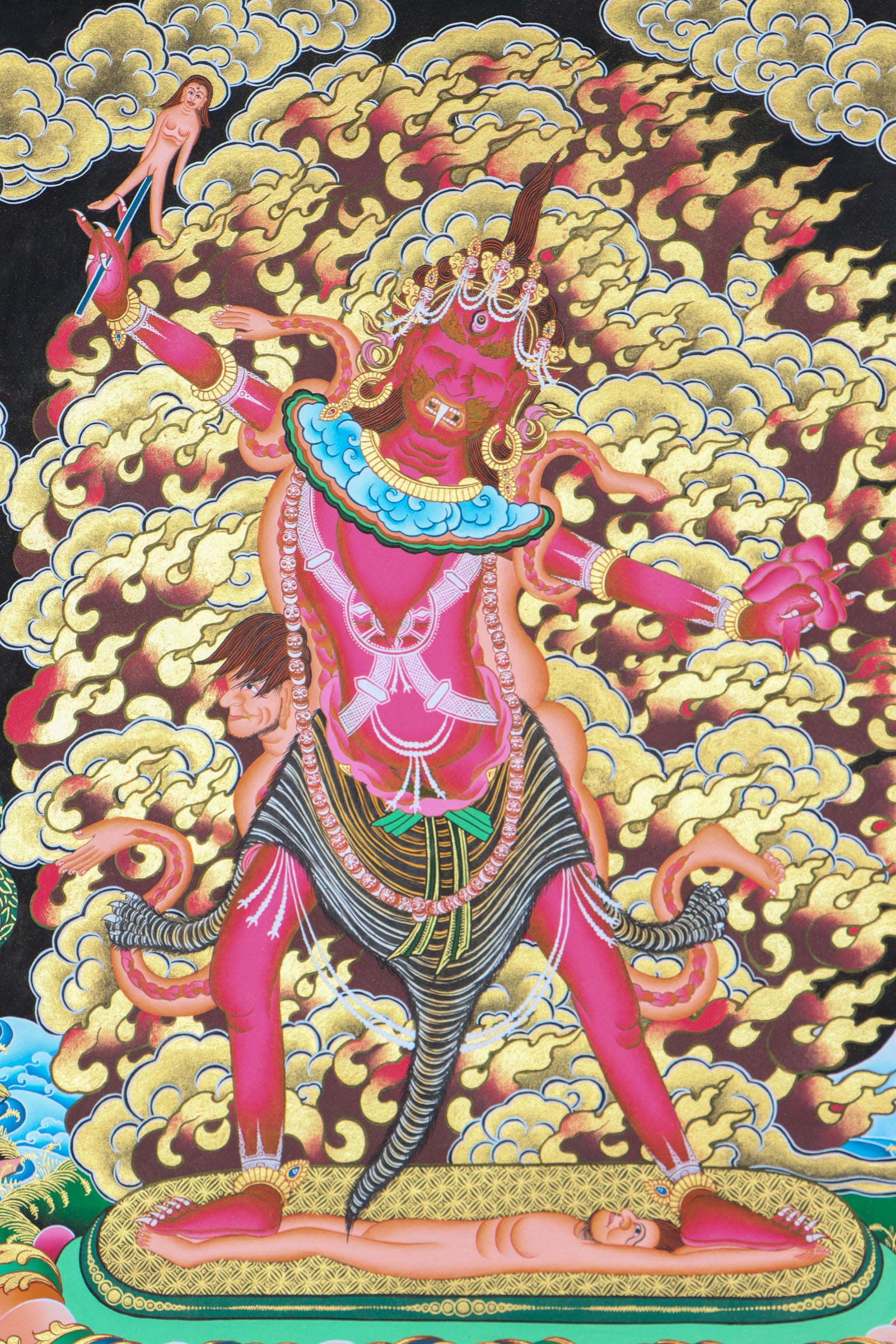 Ekajati Wrathful Thangka Painting for protection.