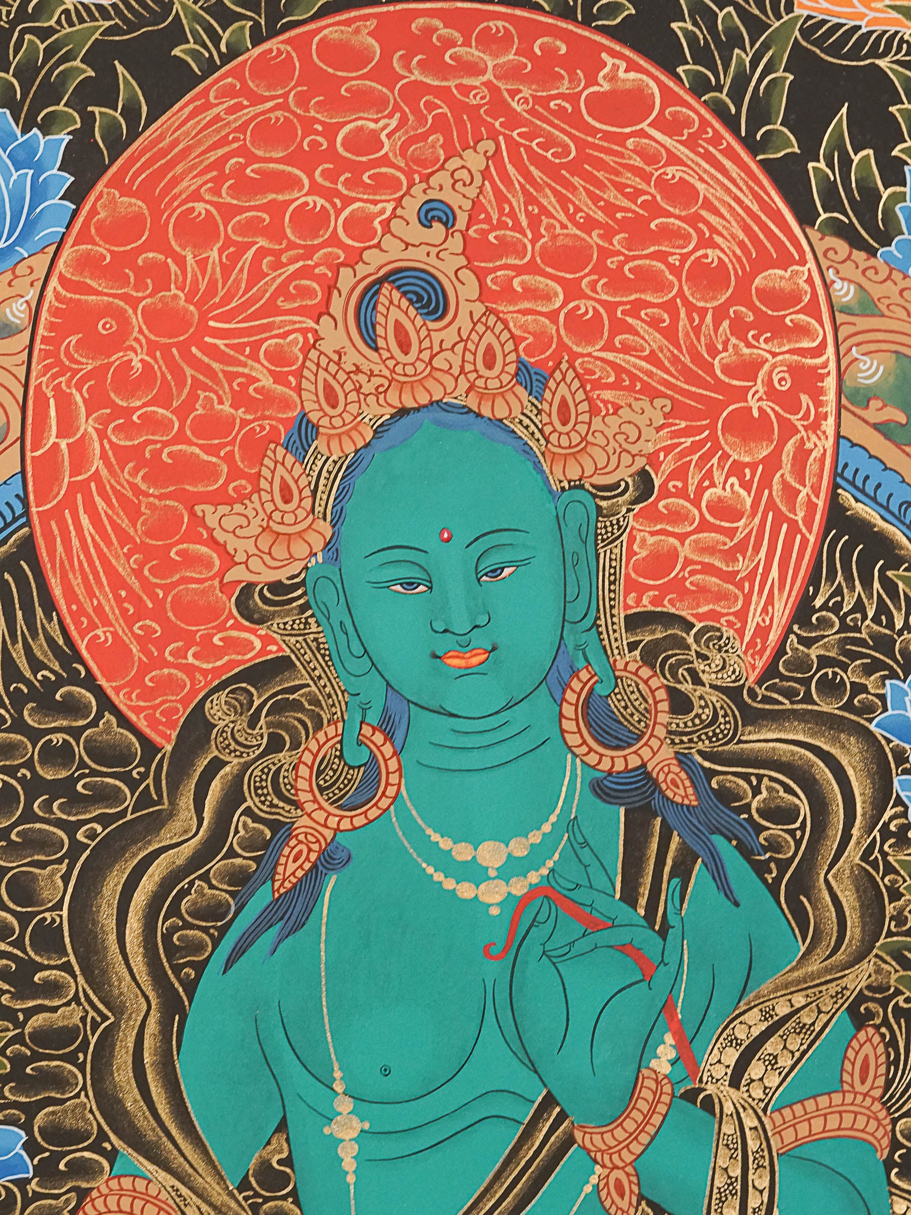 Green Tara Thangka - Handpainted Art