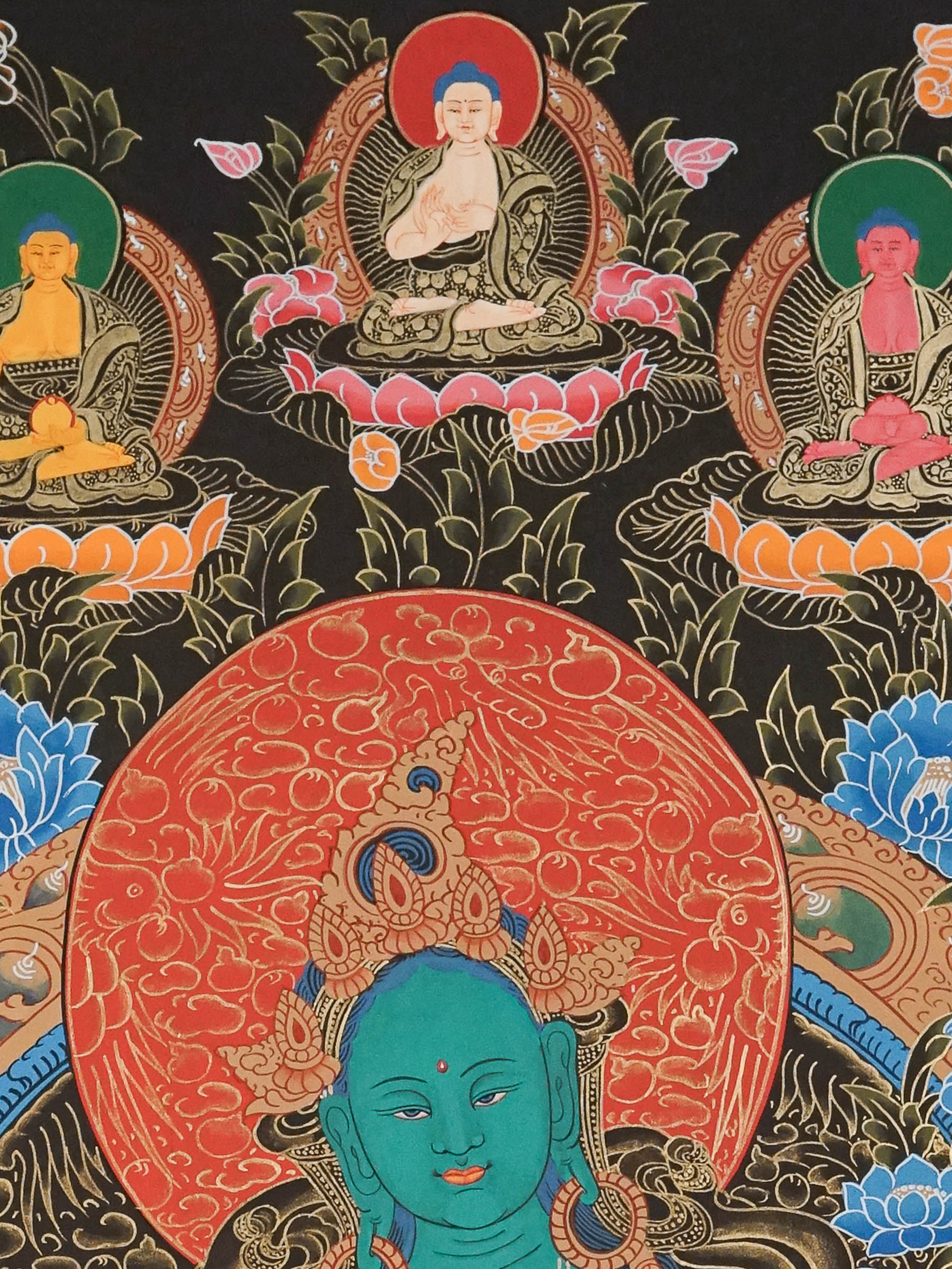Green Tara Thangka - Handpainted Art