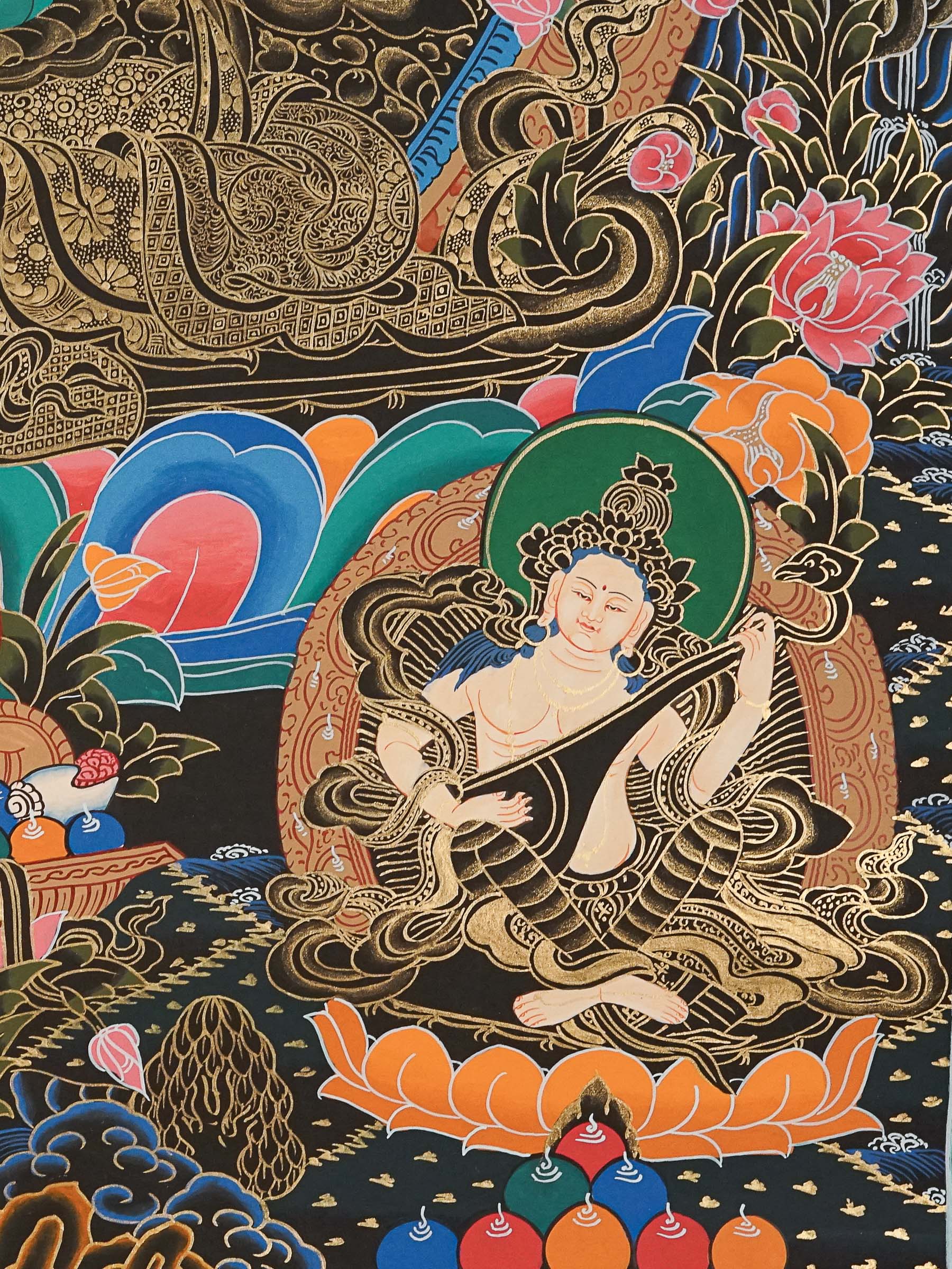 Green Tara Thangka - Handpainted Art