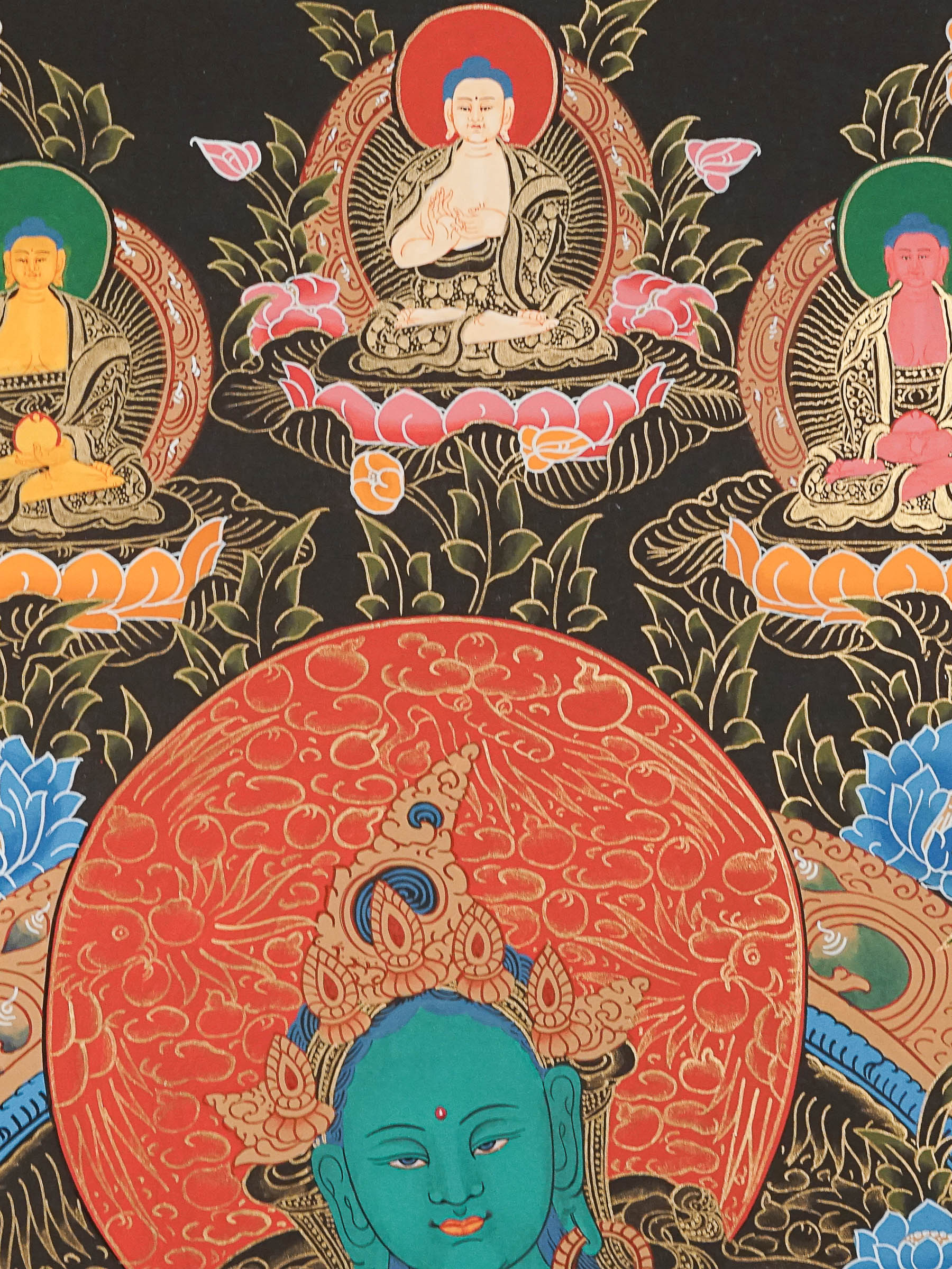 Green Tara Thangka - Handpainted Art