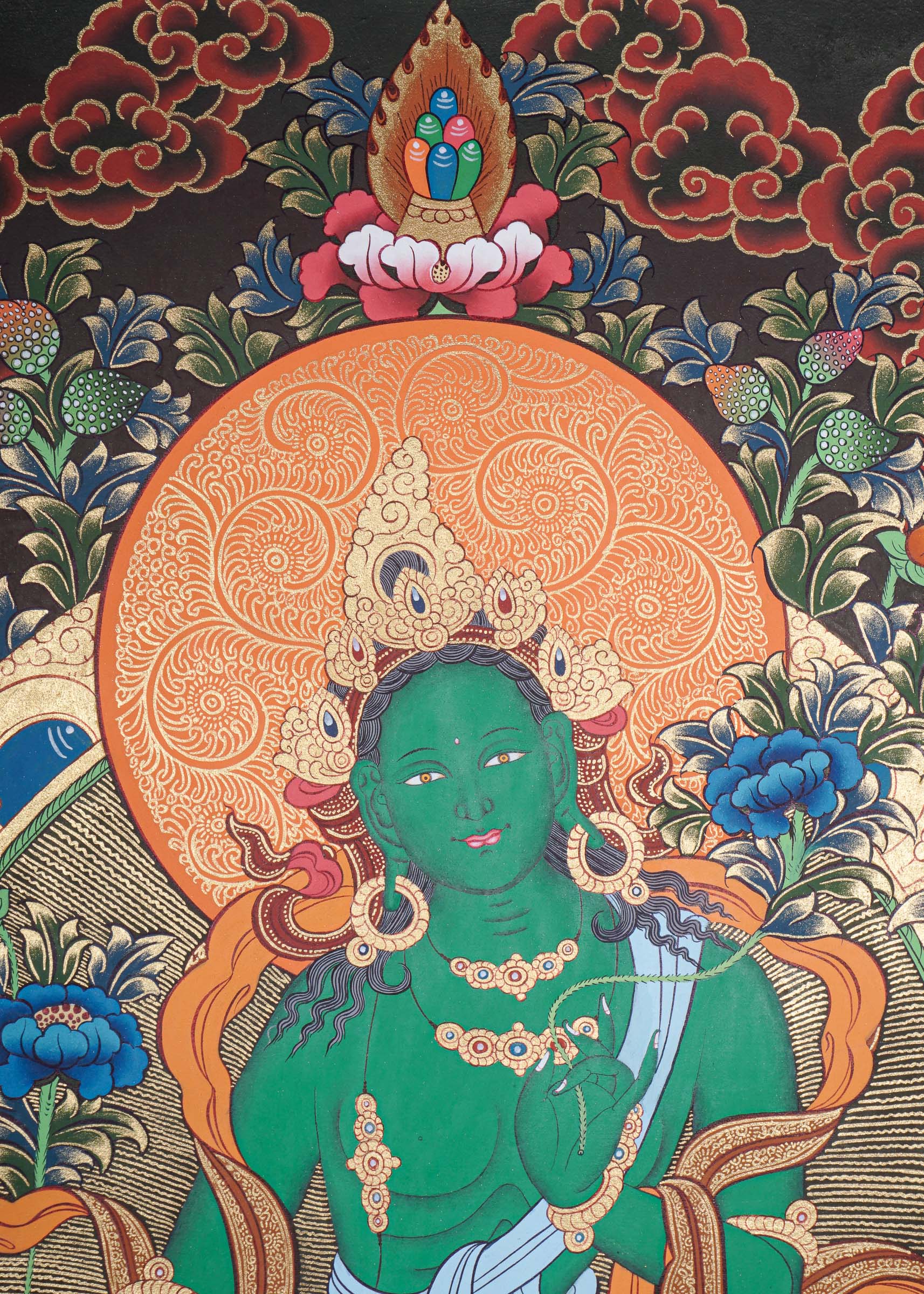 Green Tara Thangka Painting