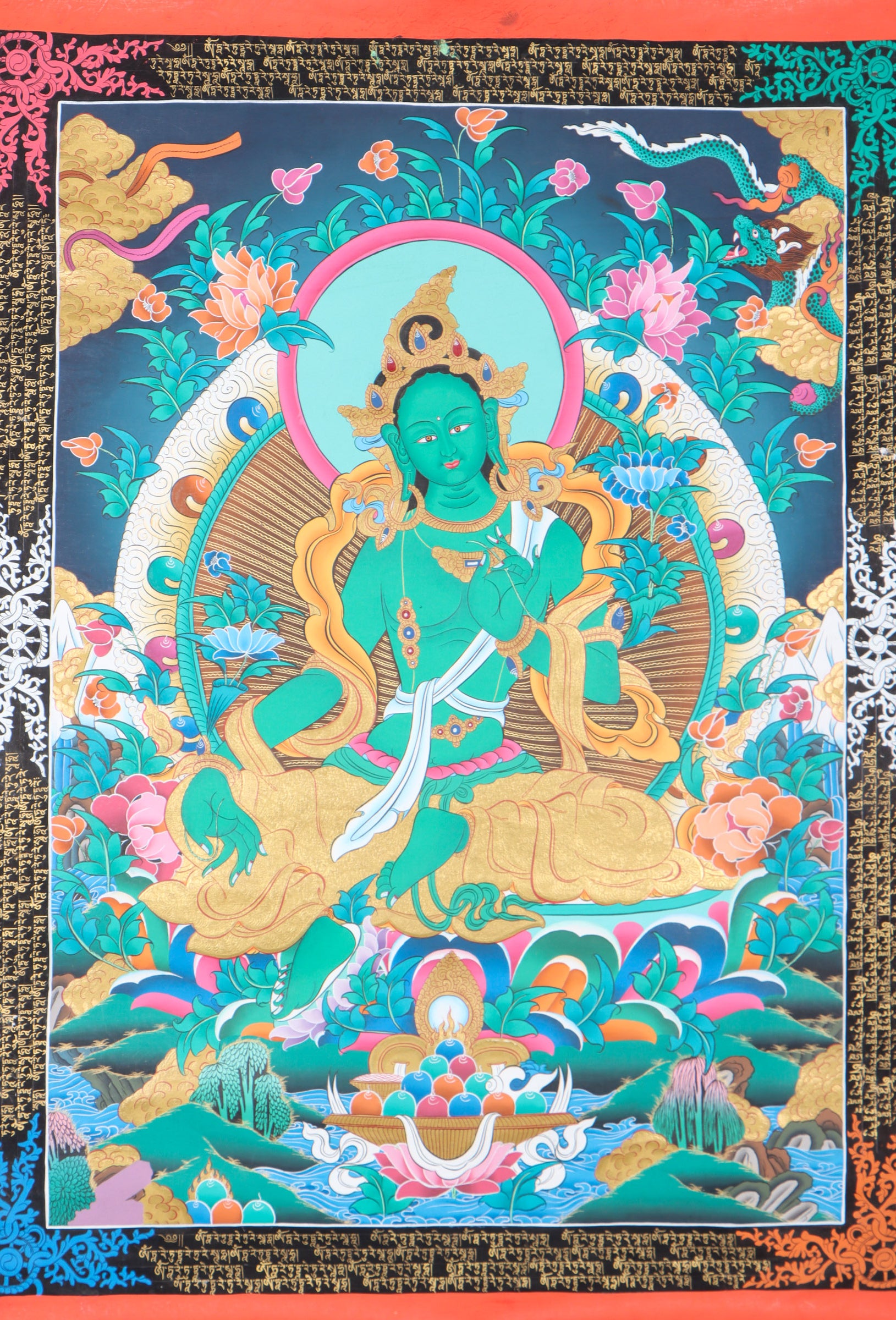 Green Tara Thangka for spiritual protection and guidance.