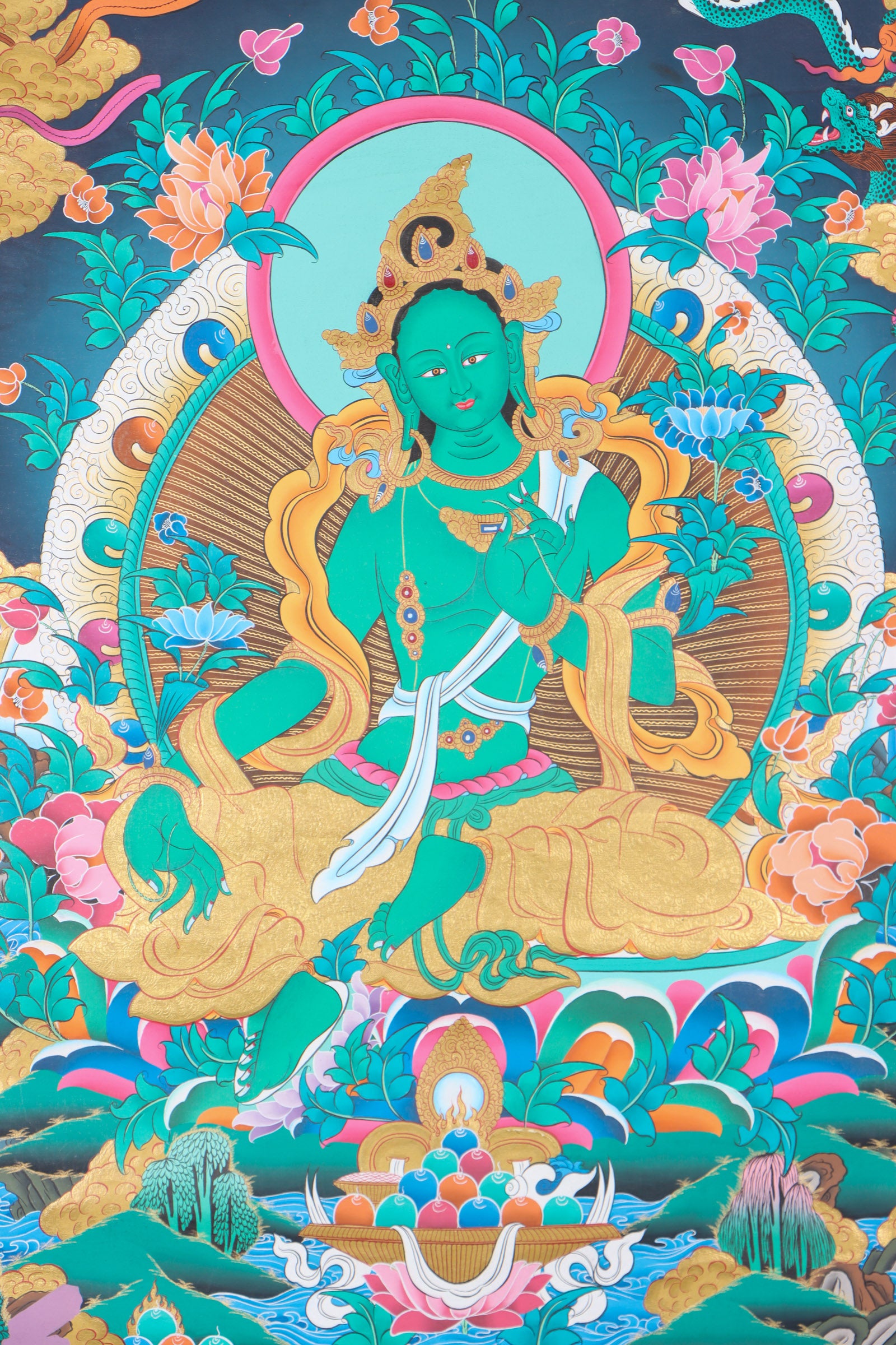 Green Tara Thangka for spiritual protection and guidance.
