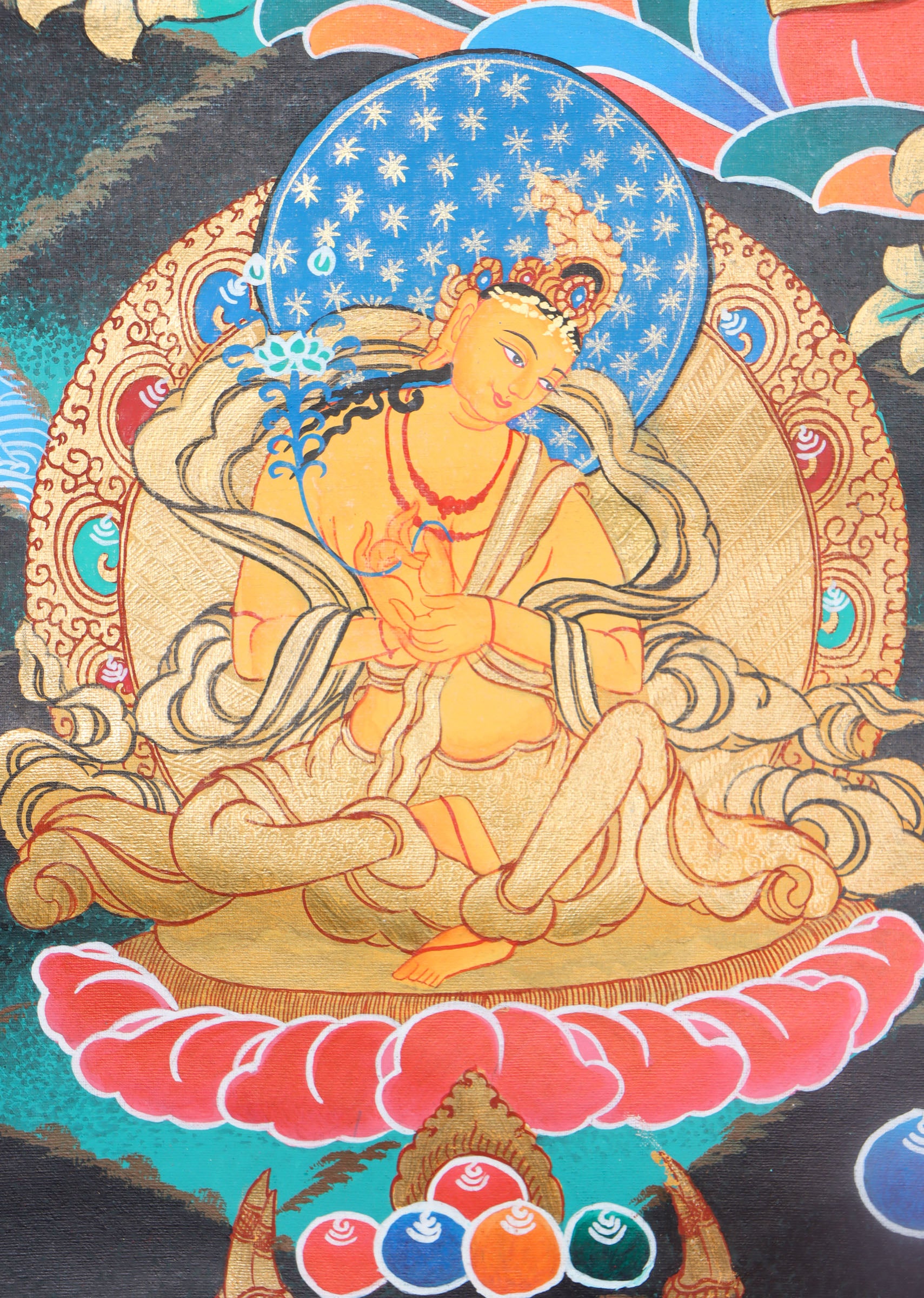 Green Tara Thangka Painting - Tibetan Art