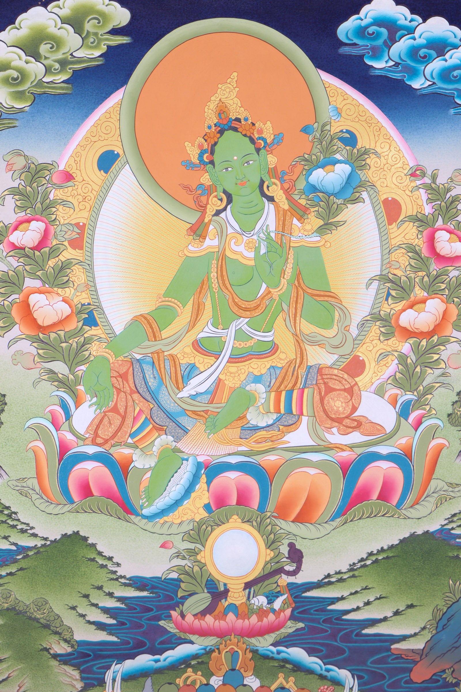 Green Tara Thangka - Lucky Thanka
