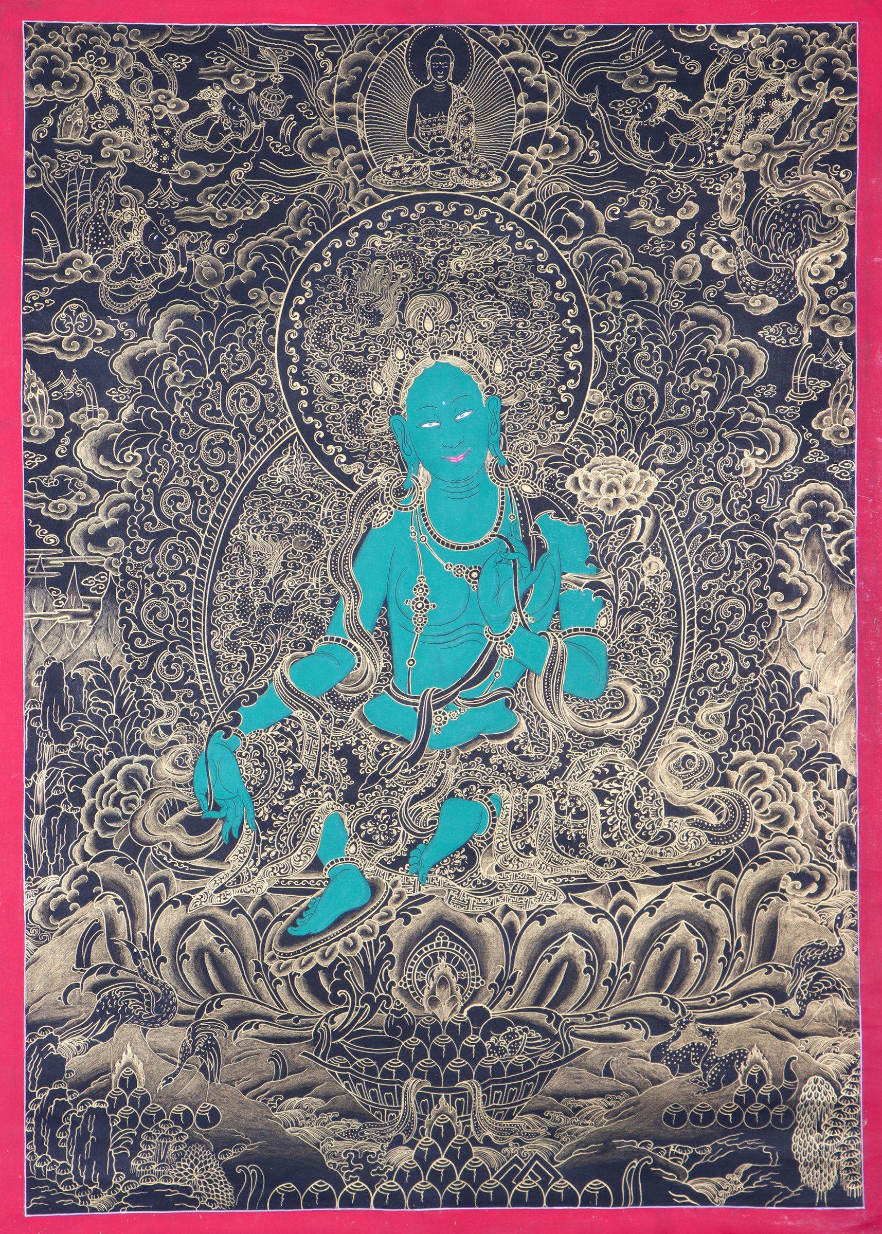 Green Tara Thangka for prayer.