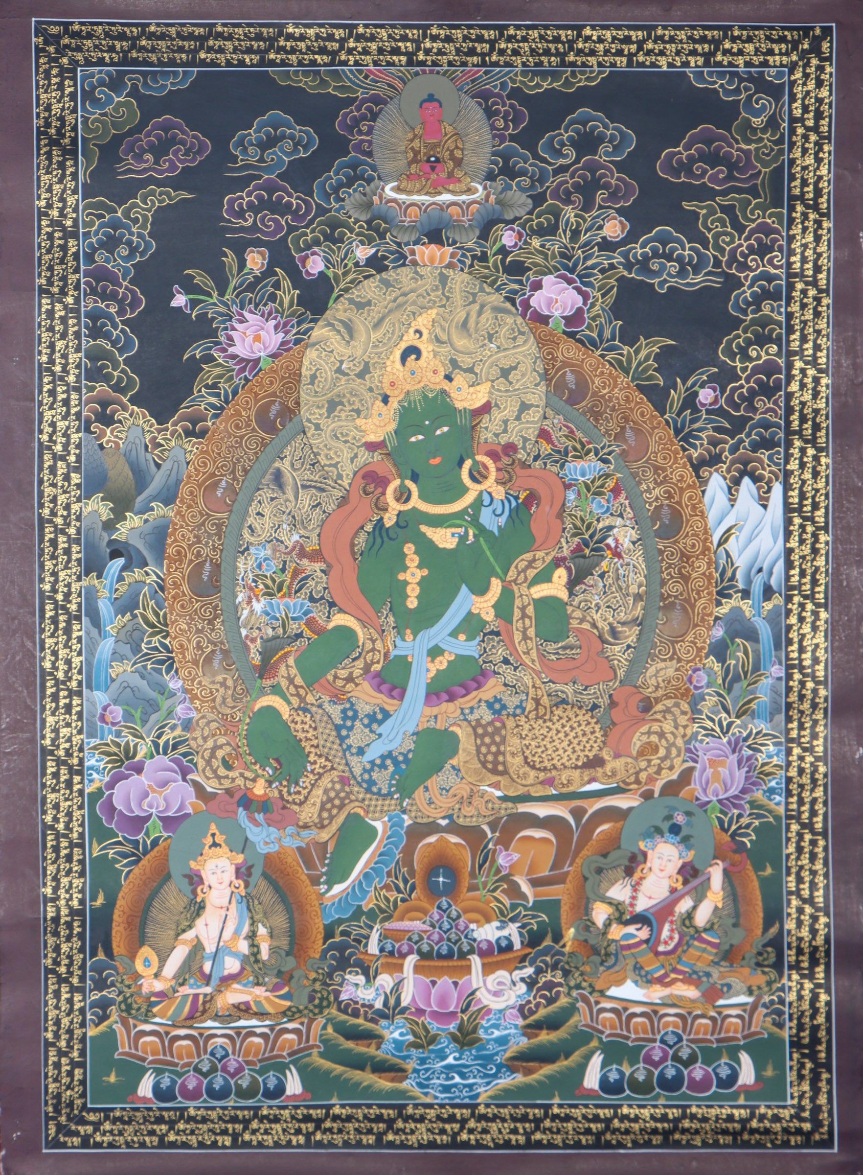 Green Tara Thangka for wisdom and enlightment.