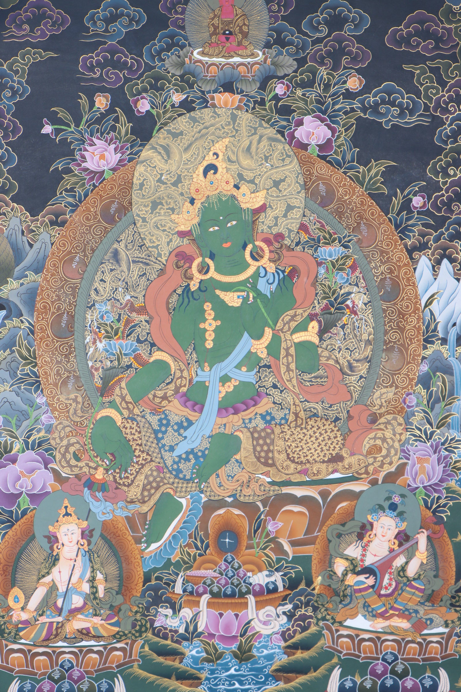 Green Tara Thangka for wisdom and enlightment