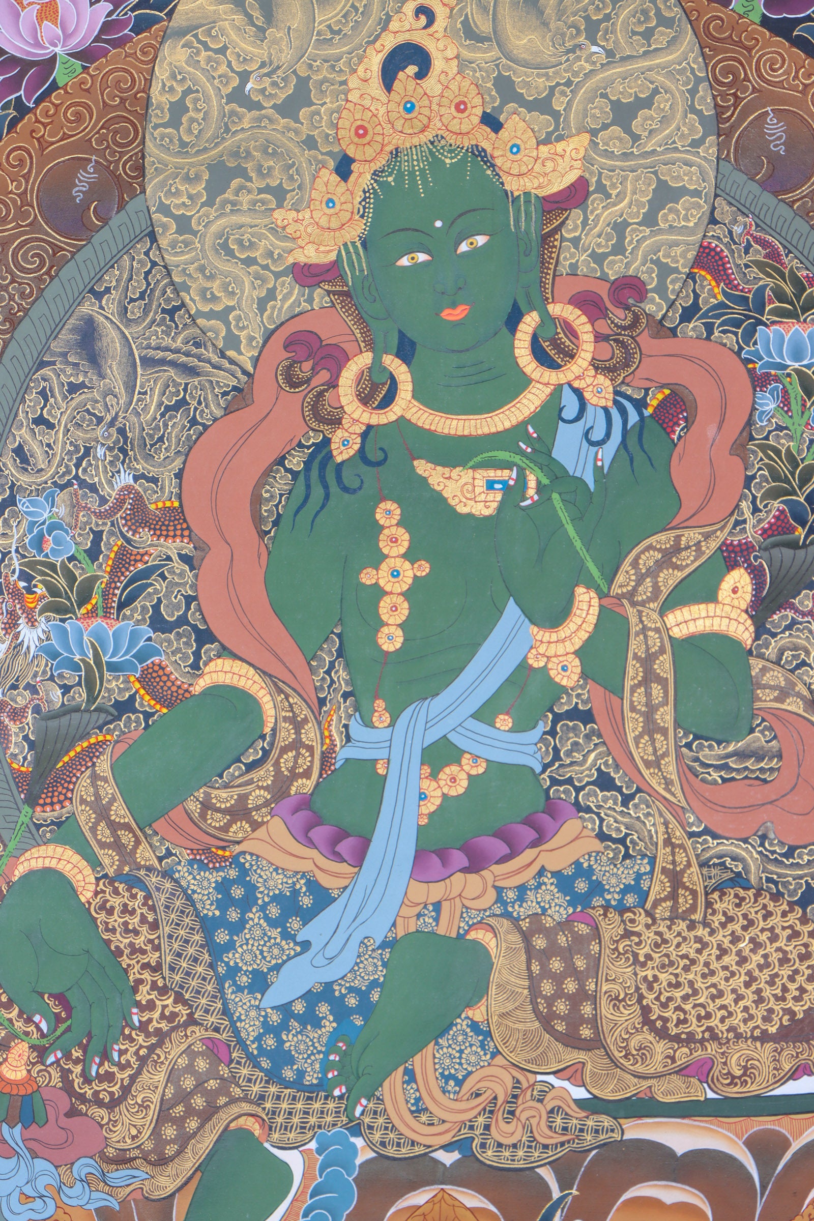 Green Tara Thangka for wisdom and enlightment