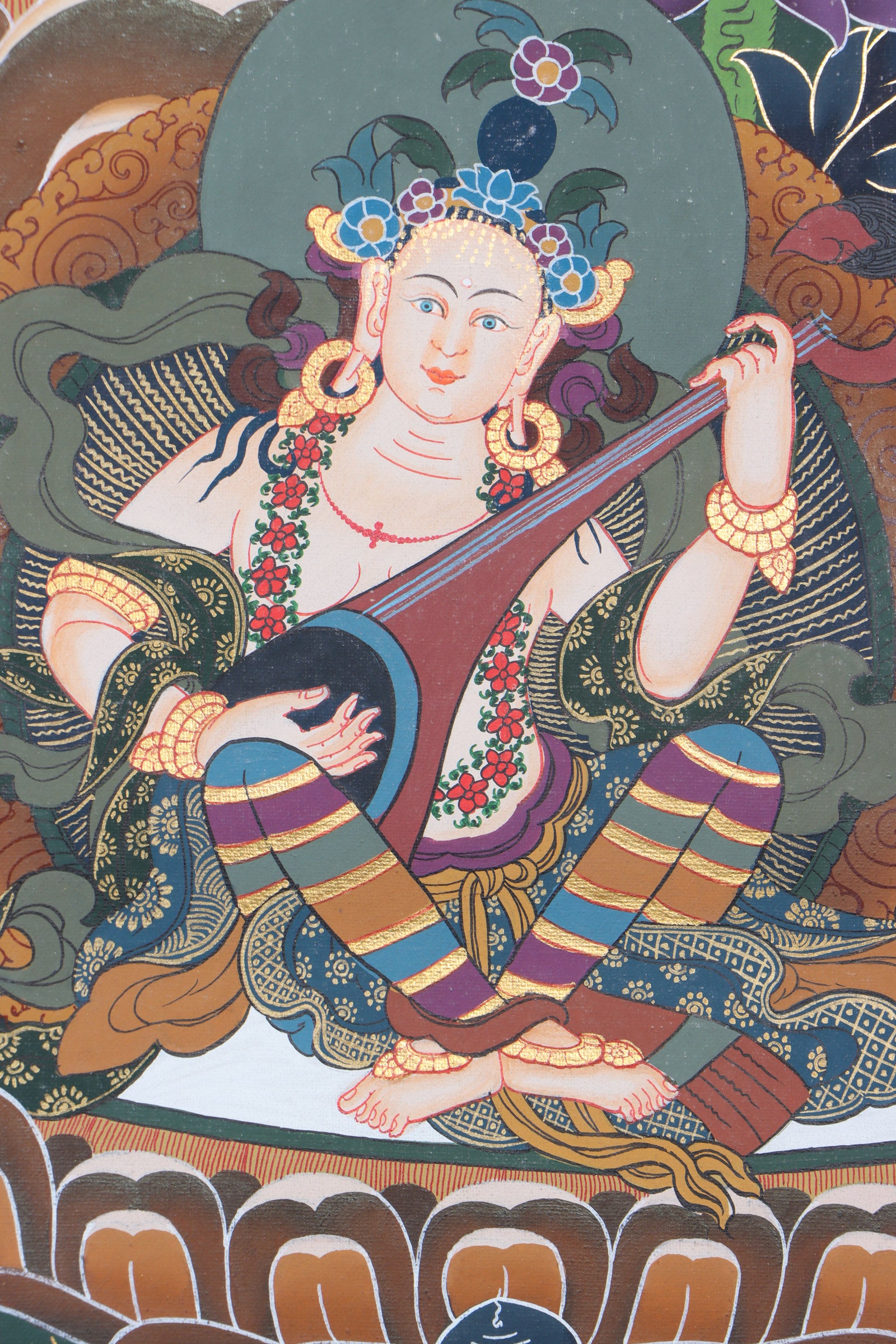Green Tara Thangka for wisdom and enlightment