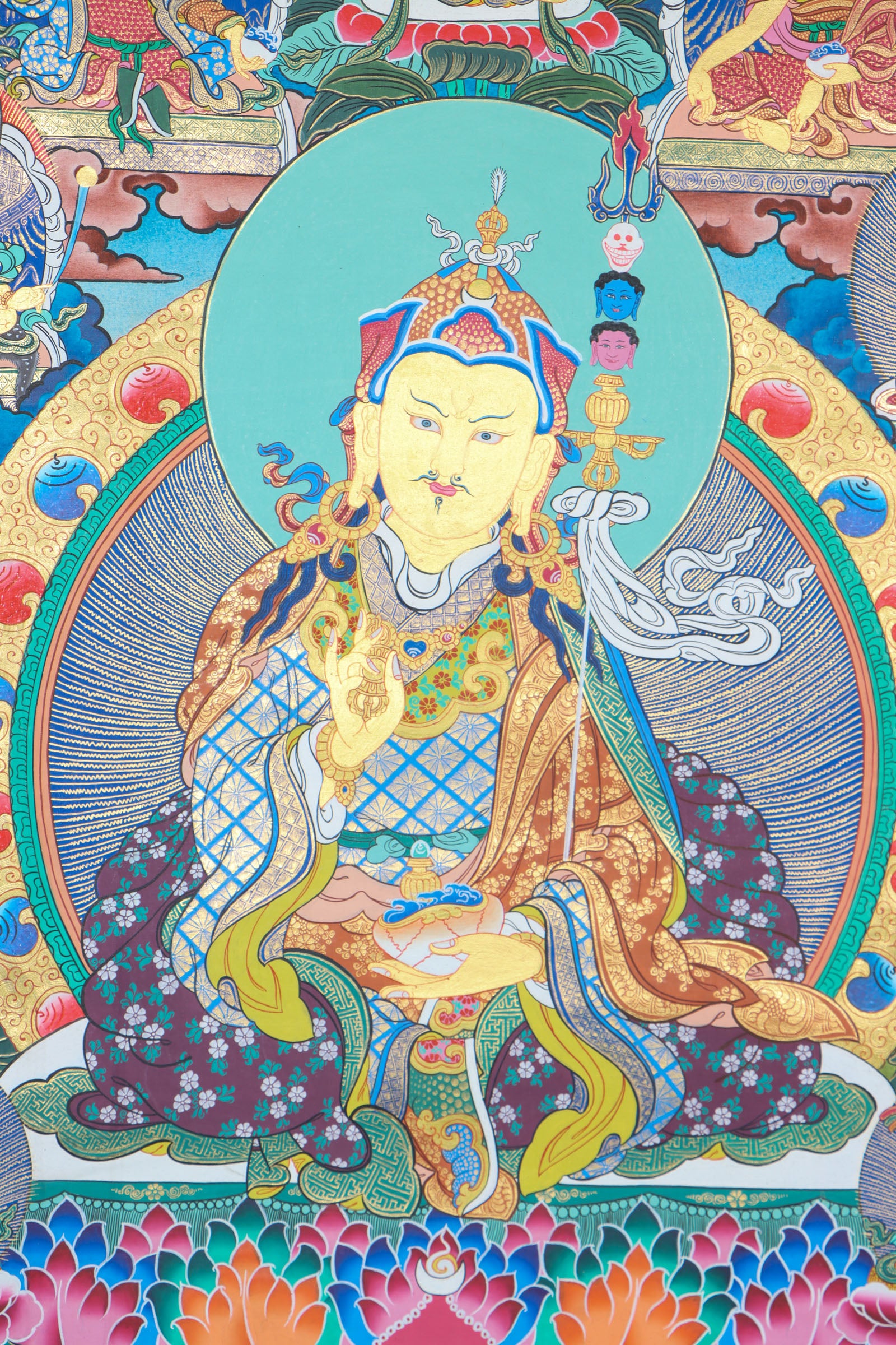 Guru Padmasambhava Thangka Painting for spiritual practices.