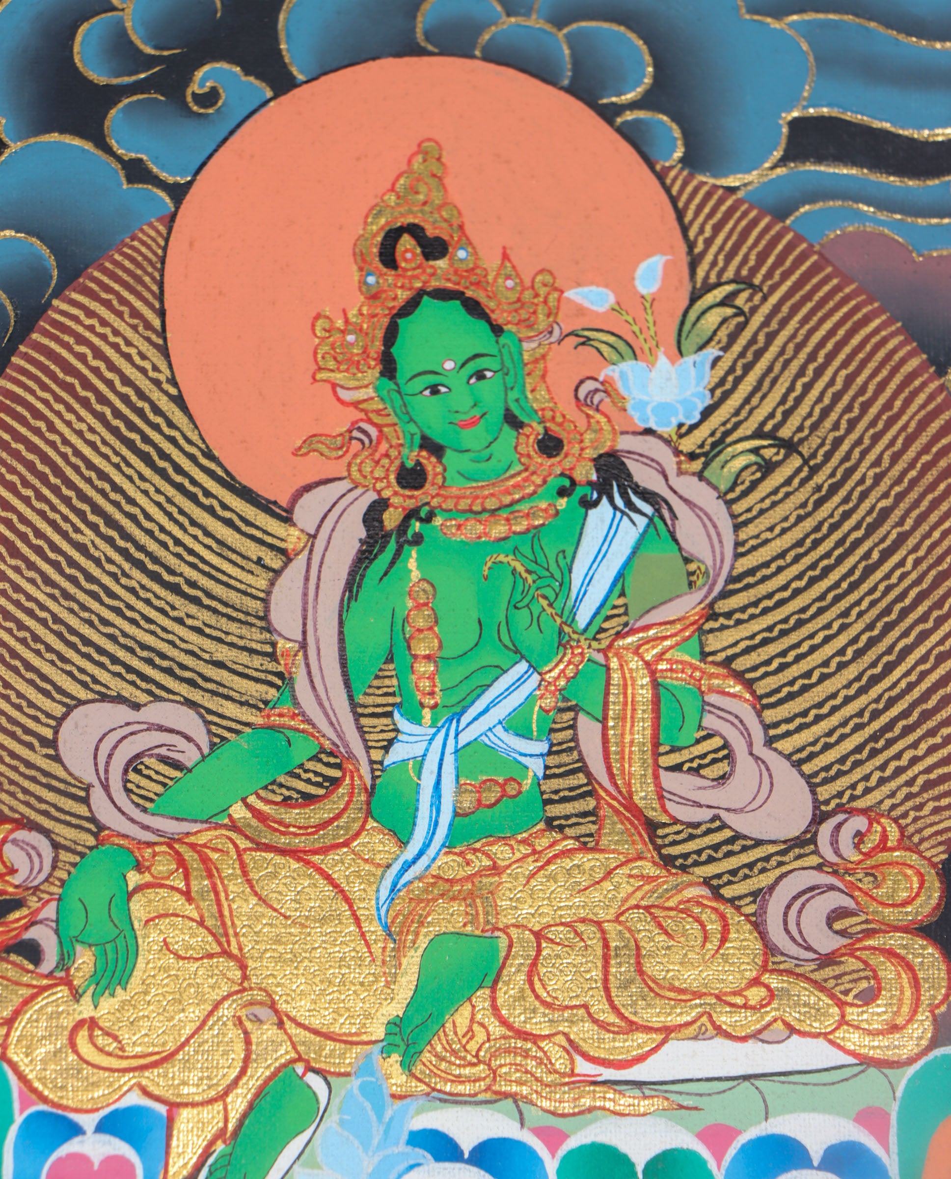 Guru Rinpoche Thangka Painting for prayer and devotion.
