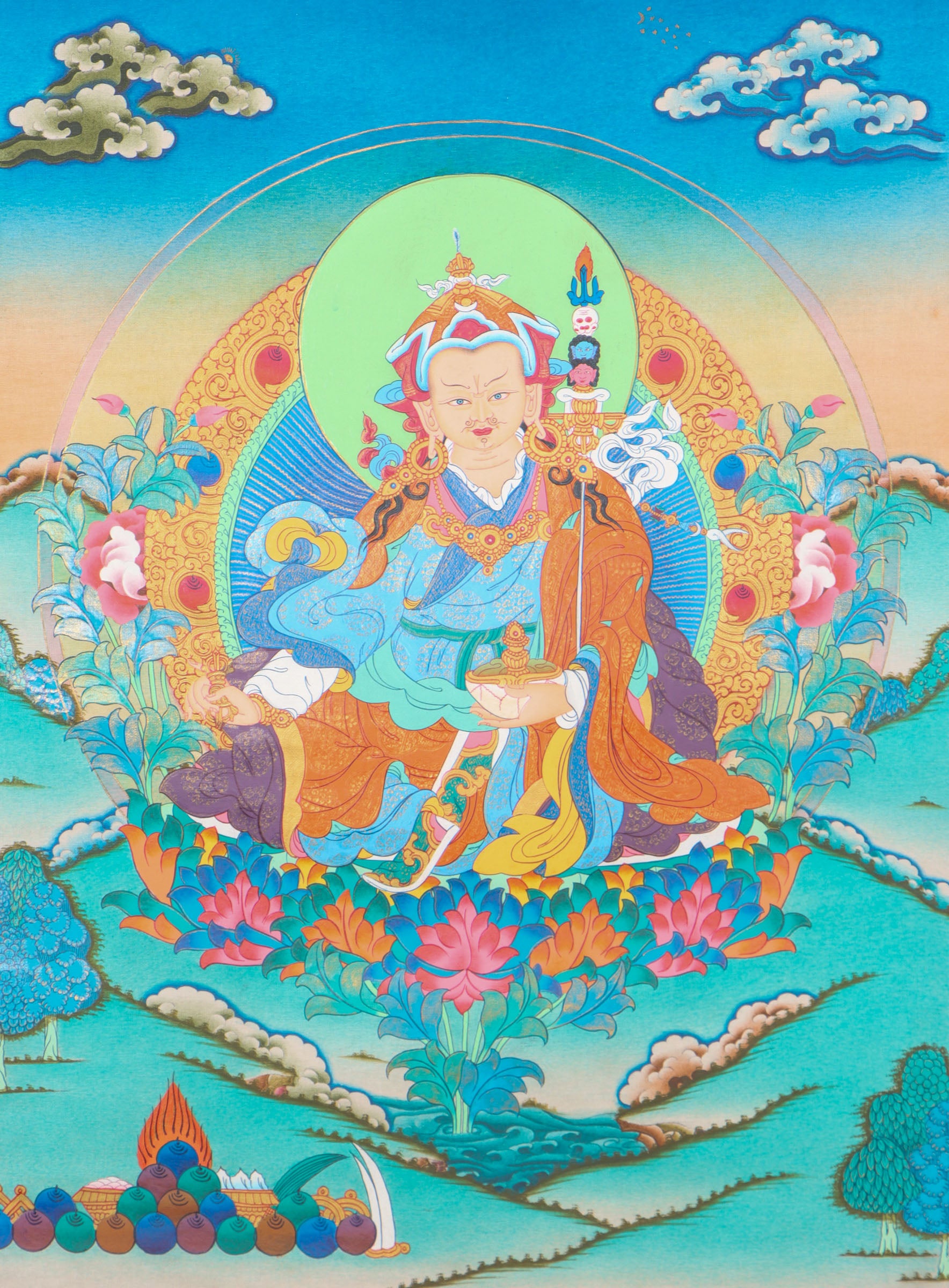 Guru Rinpoche Thangka for spirituality.
