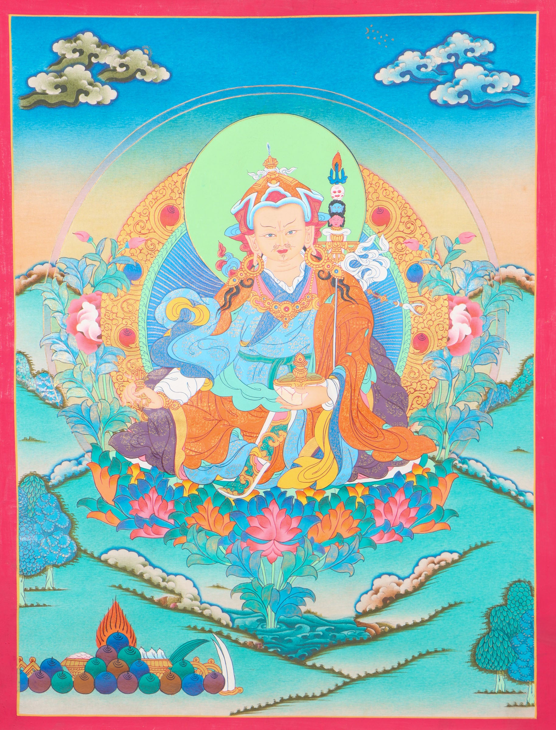 Guru Rinpoche Thangka for spirituality.