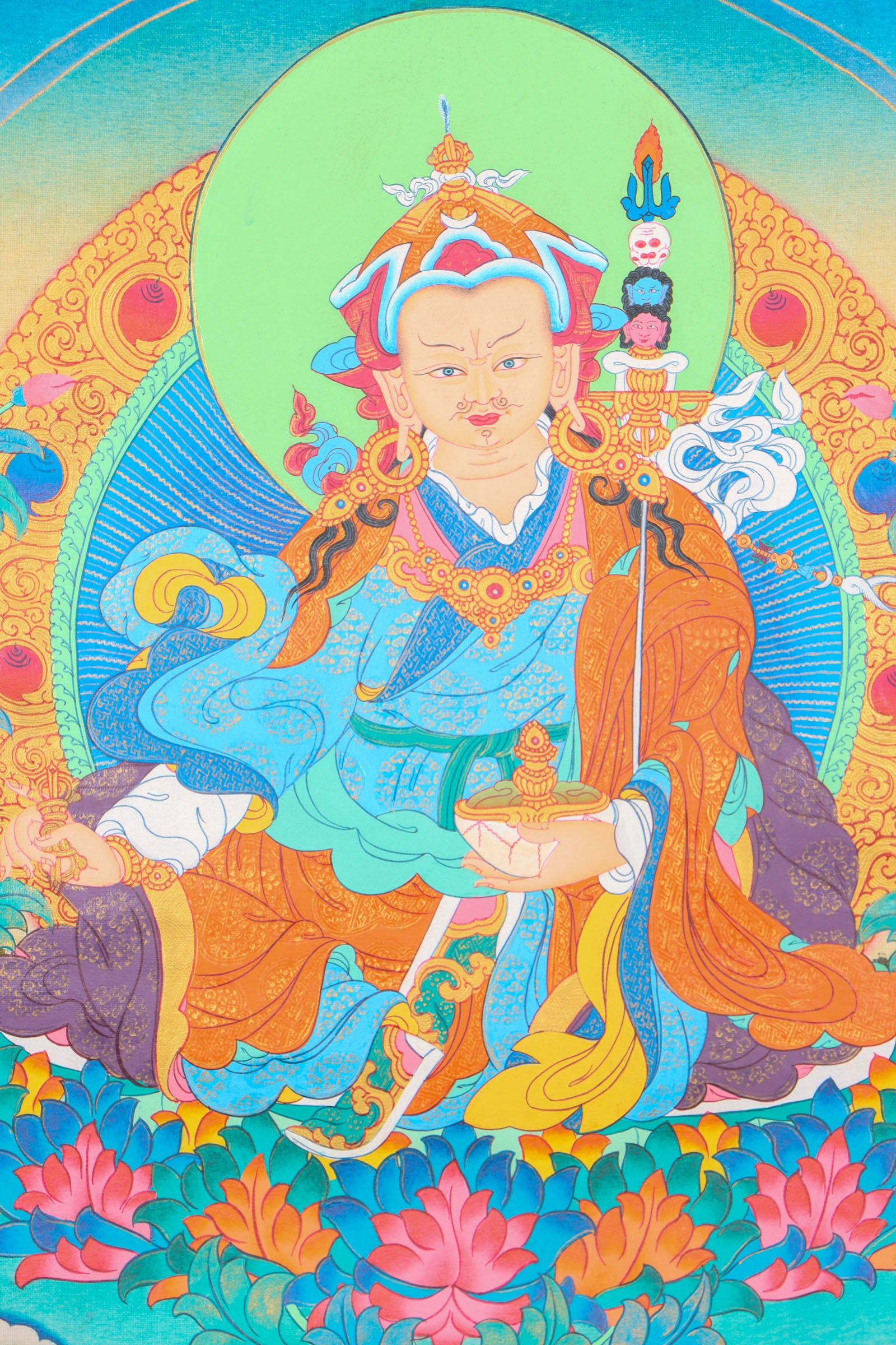 Guru Rinpoche Thangka for spirituality.