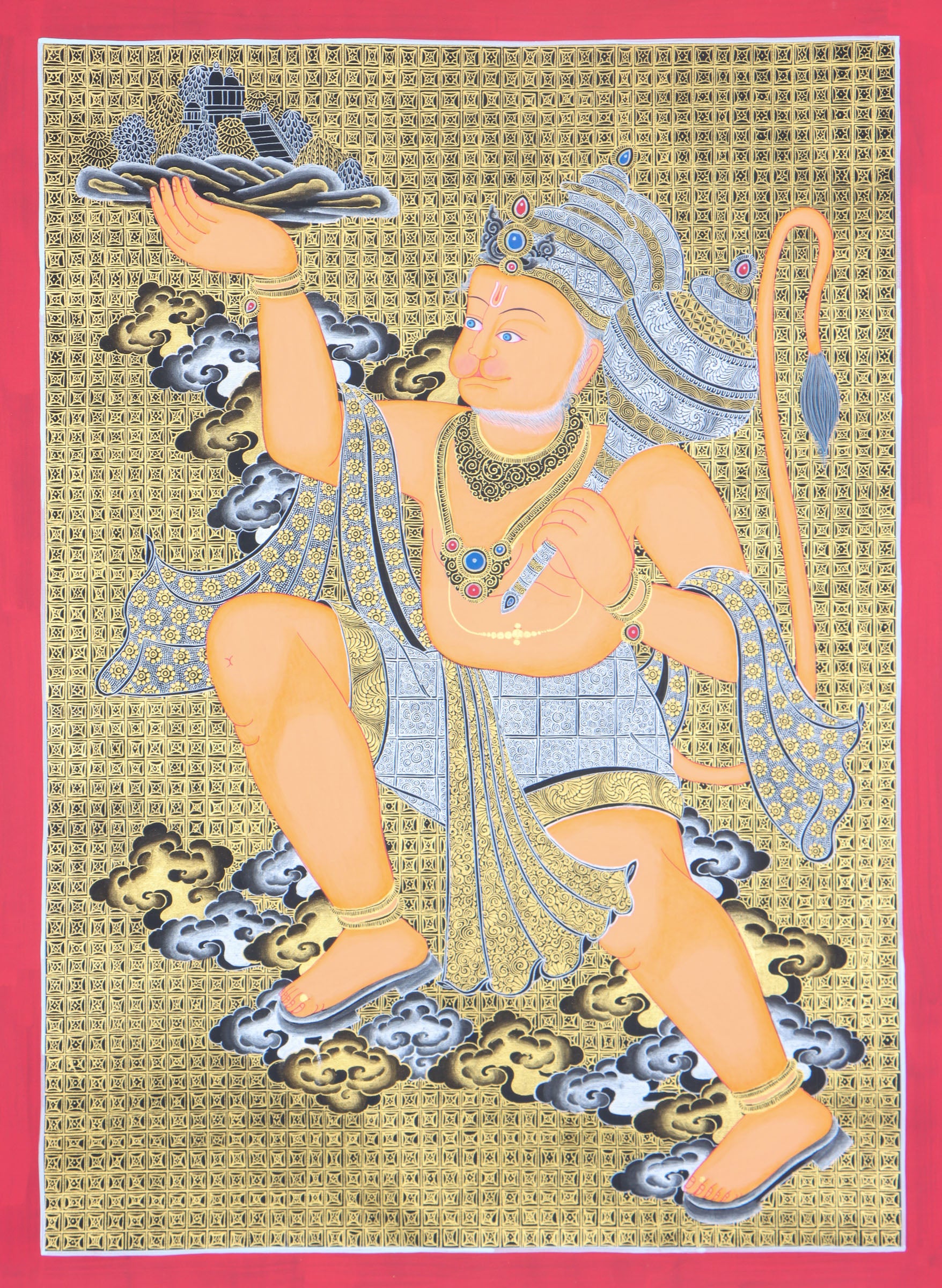 Hanuman Thangka for serves as a means of conveying complex spiritual teachings.