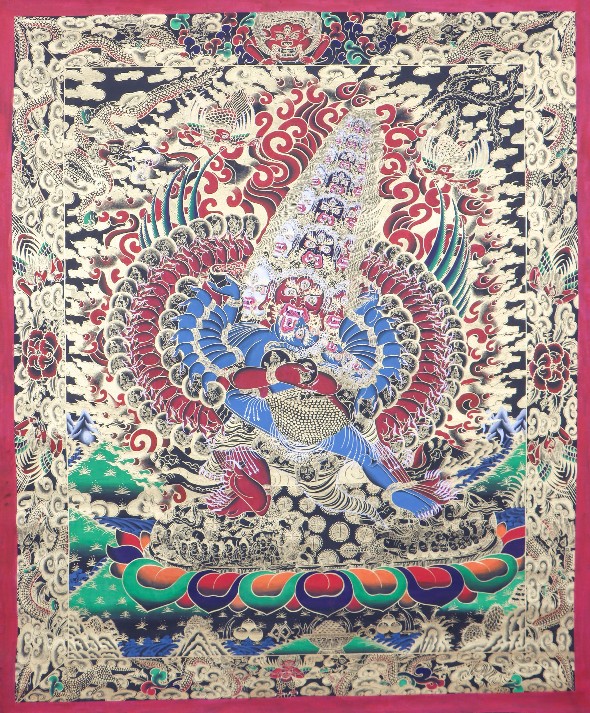 Hand-painted Chakrasamvara, Heruka, Yaba, Yum Tantra, Thangka online Painting 11 x 15-Inch