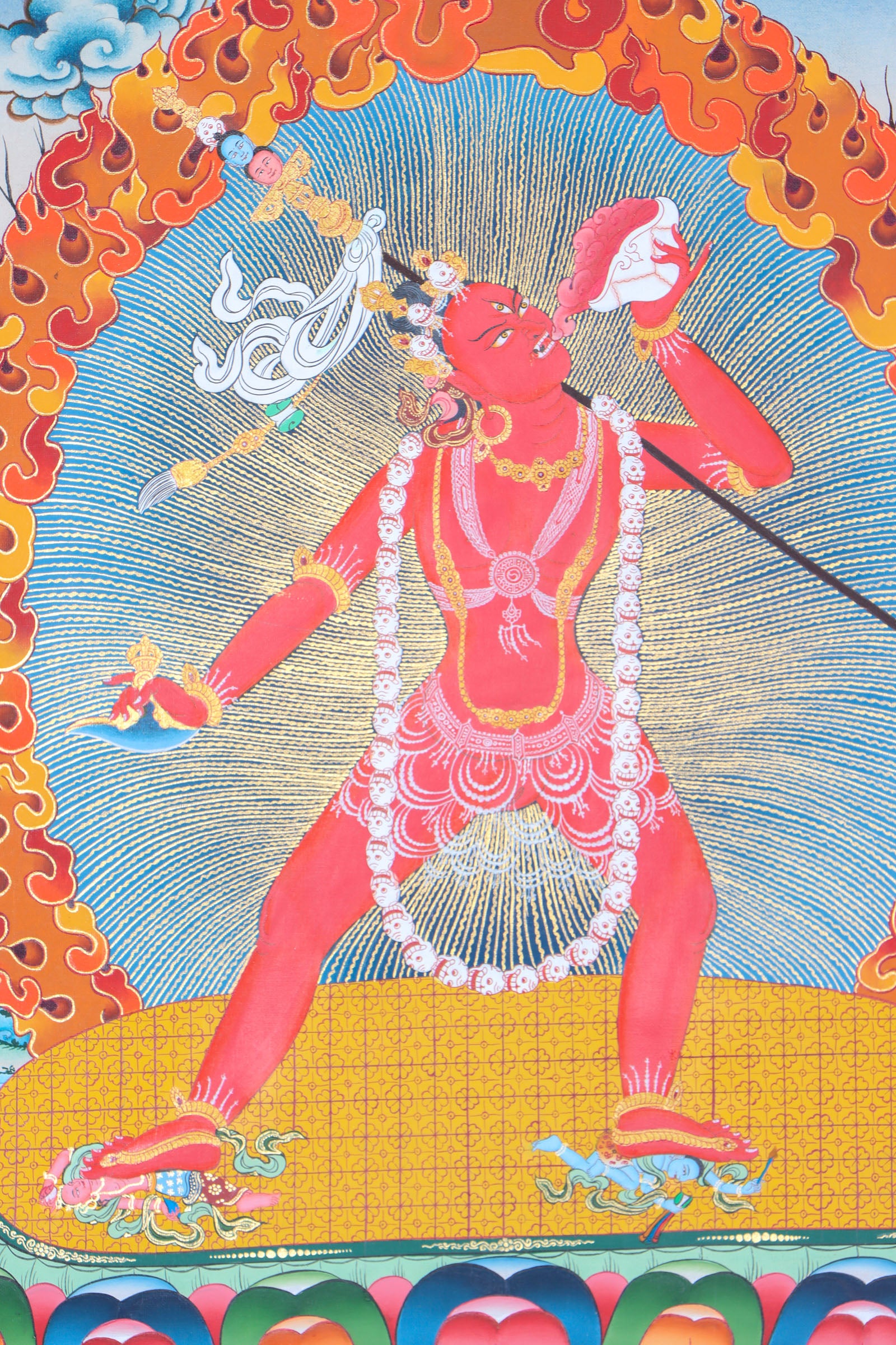 Bajra Yogini Thangka representing the interpretation of death's passage and life's temporariness.