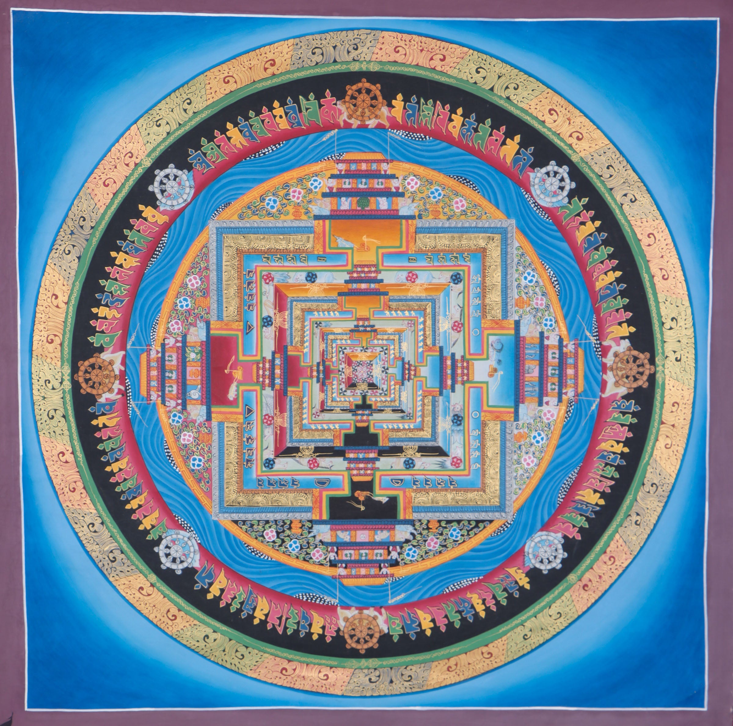 Blue Kalachakra Mandala for meditation and enlightenment.
