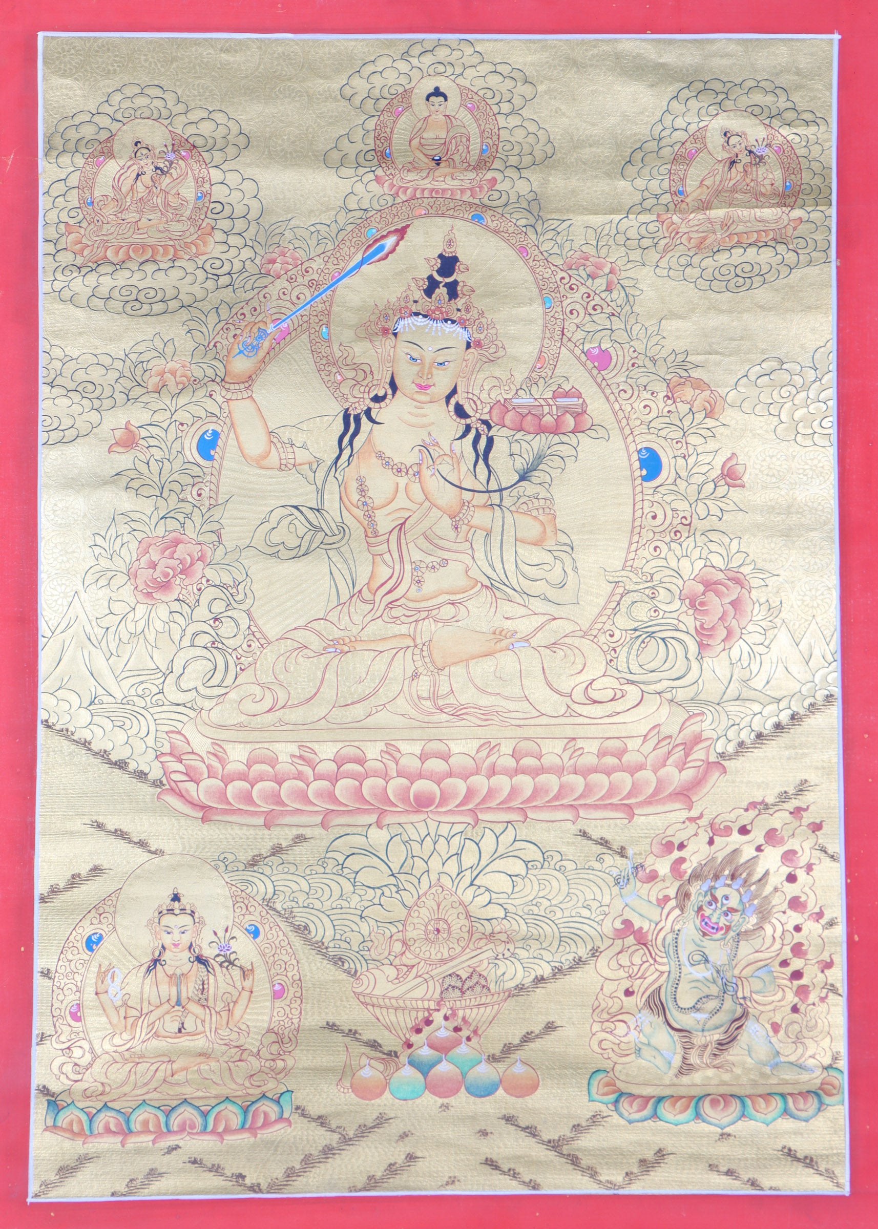 Manjushri Thangka Painting for meditation.