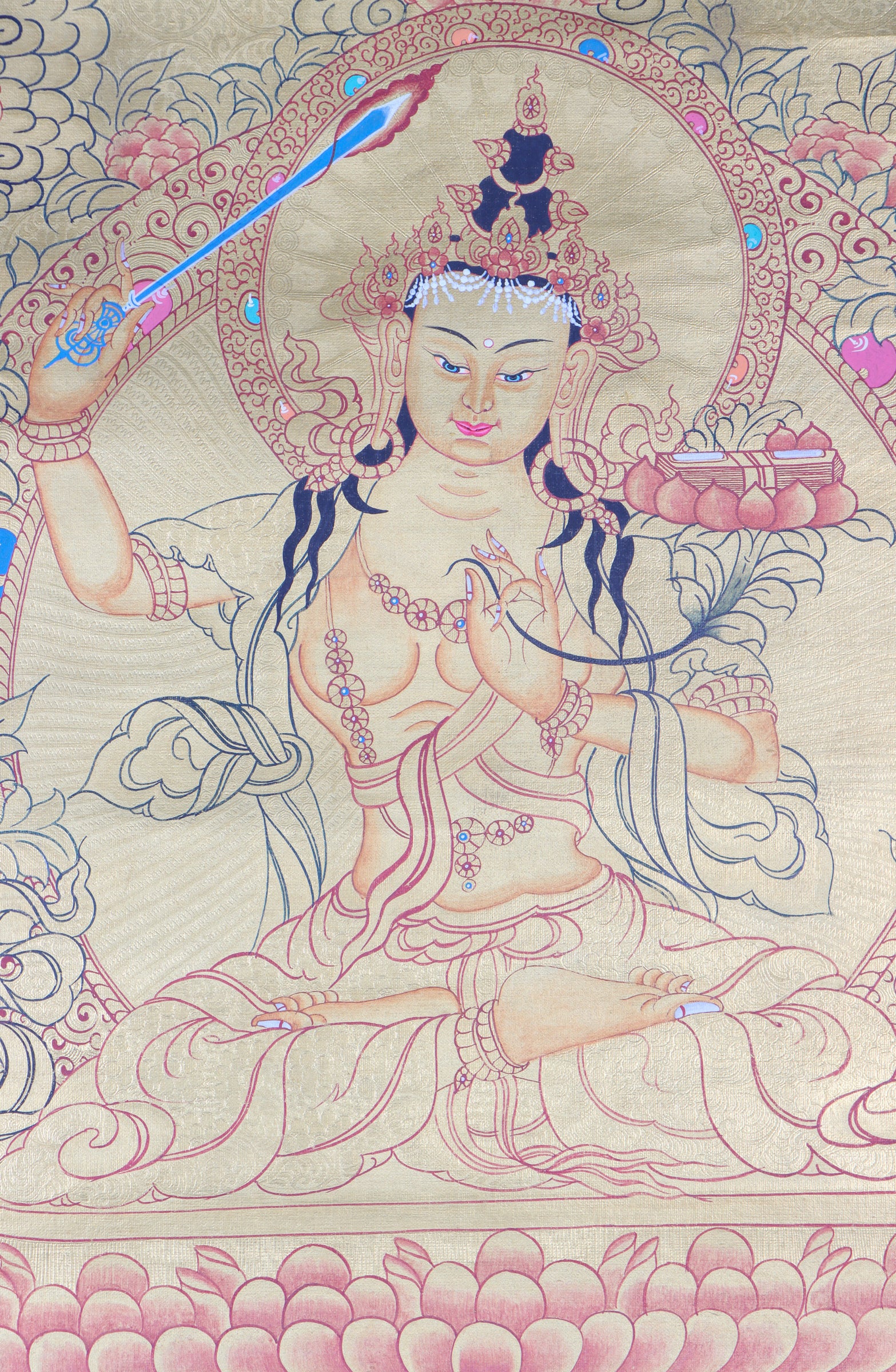 Manjushri Thangka Painting for meditation.