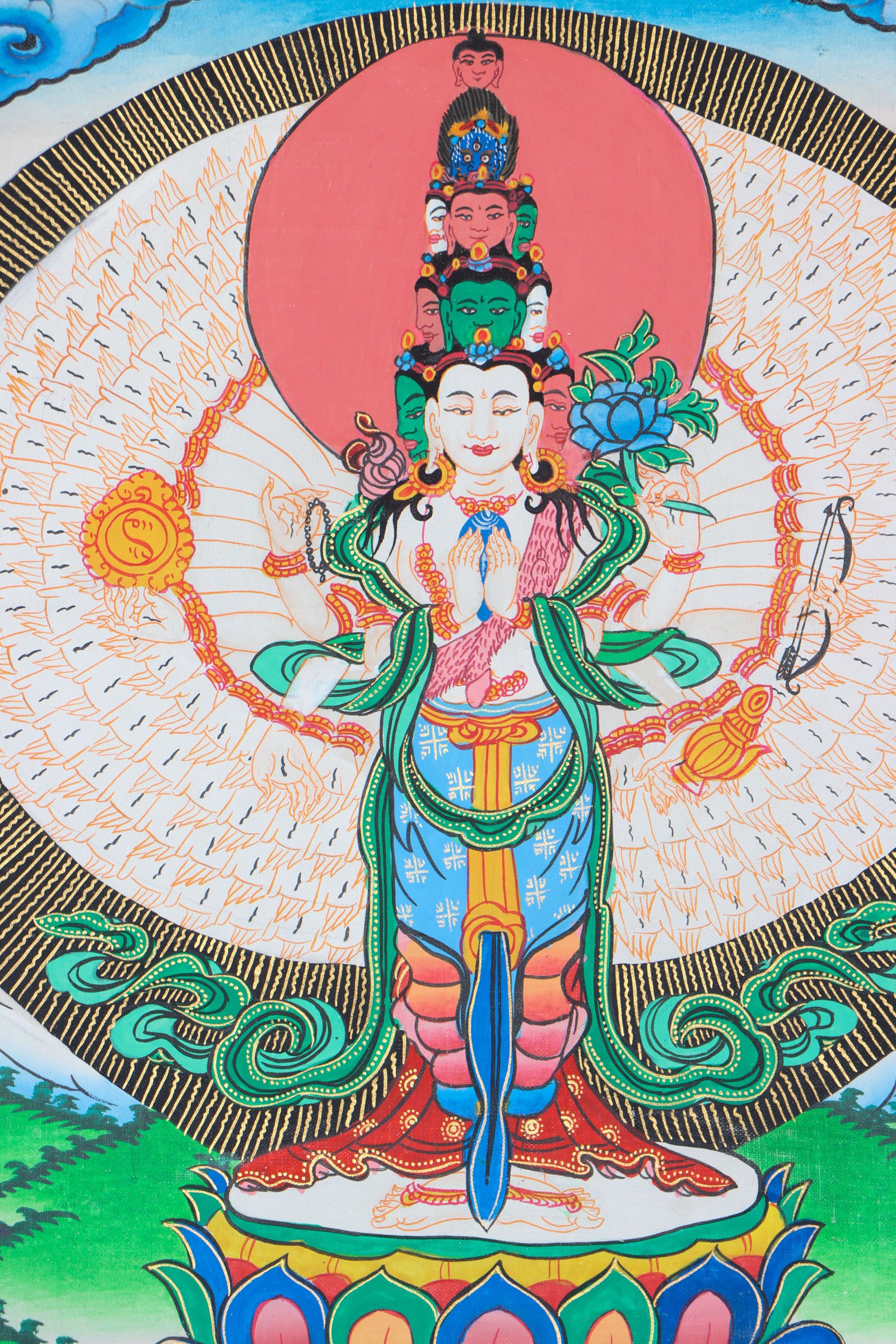 Lokeshwor Brocade Thangka for prayer and meditation.
