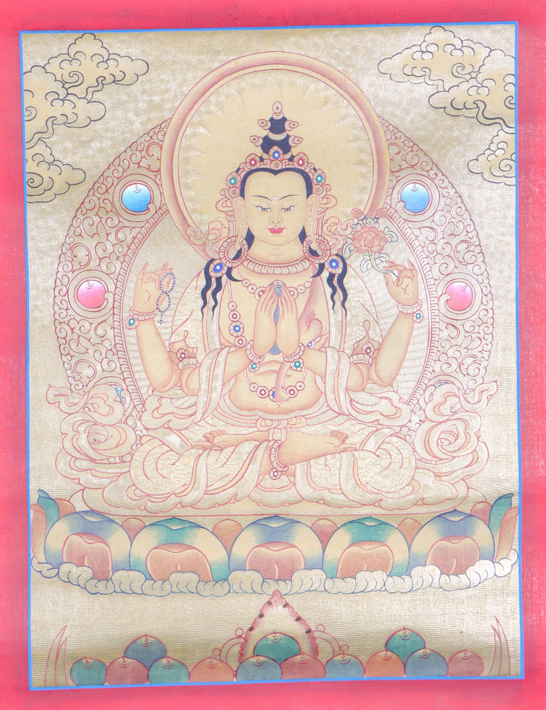 Chengresi Thangka Painting for meditation.
